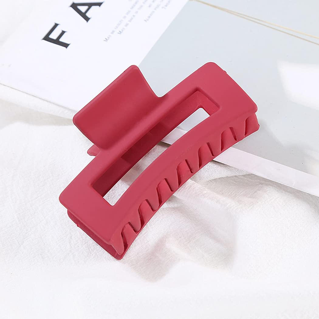 Boxoon Acrylic Hair Claw Clips 6PCS - Non-Slip Large Solid Color Hair Clips for Women, Strong Hold Barrettes & Jaw Clips for Thick Hair | Perfect for Ponytails, Buns & Everyday Hairstyles