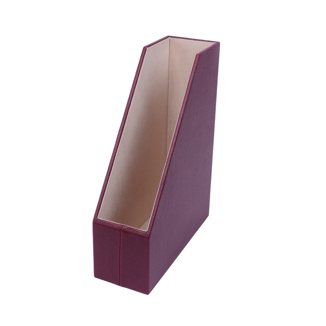 MOOG Faux Leather Magazine Holder & File Organizer - Stylish Desktop Storage for Office, Home, or Dorm Room Organization
