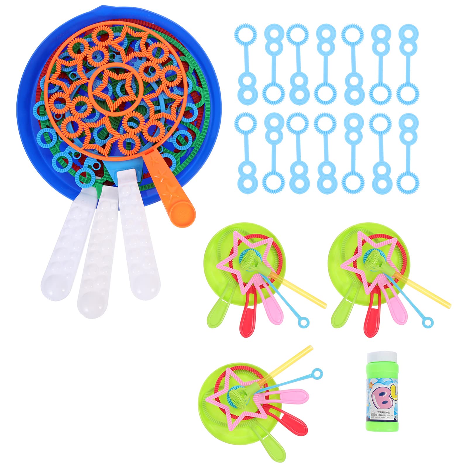 BESPORTBLE Bubble Wands Kit - 12 Pack Kids Bubble Blowing Toys with Bubble Solution for Outdoor Play, Birthday Parties, and Summer Activities