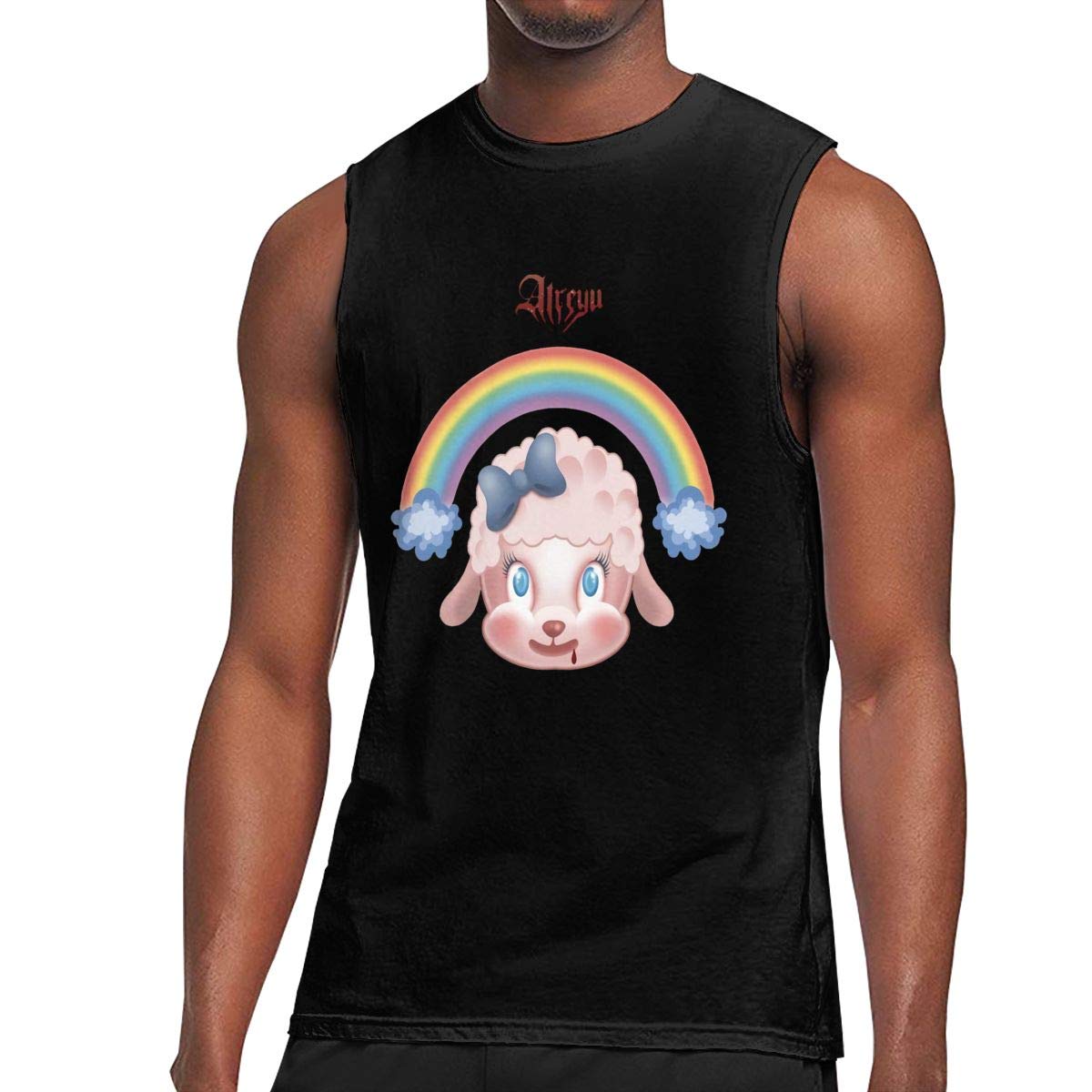 DanaMWatson Atreyu Men's Sleeveless Cotton T-Shirt - Breathable Round Neck Summer Tee for Gym, Running & Casual Wear