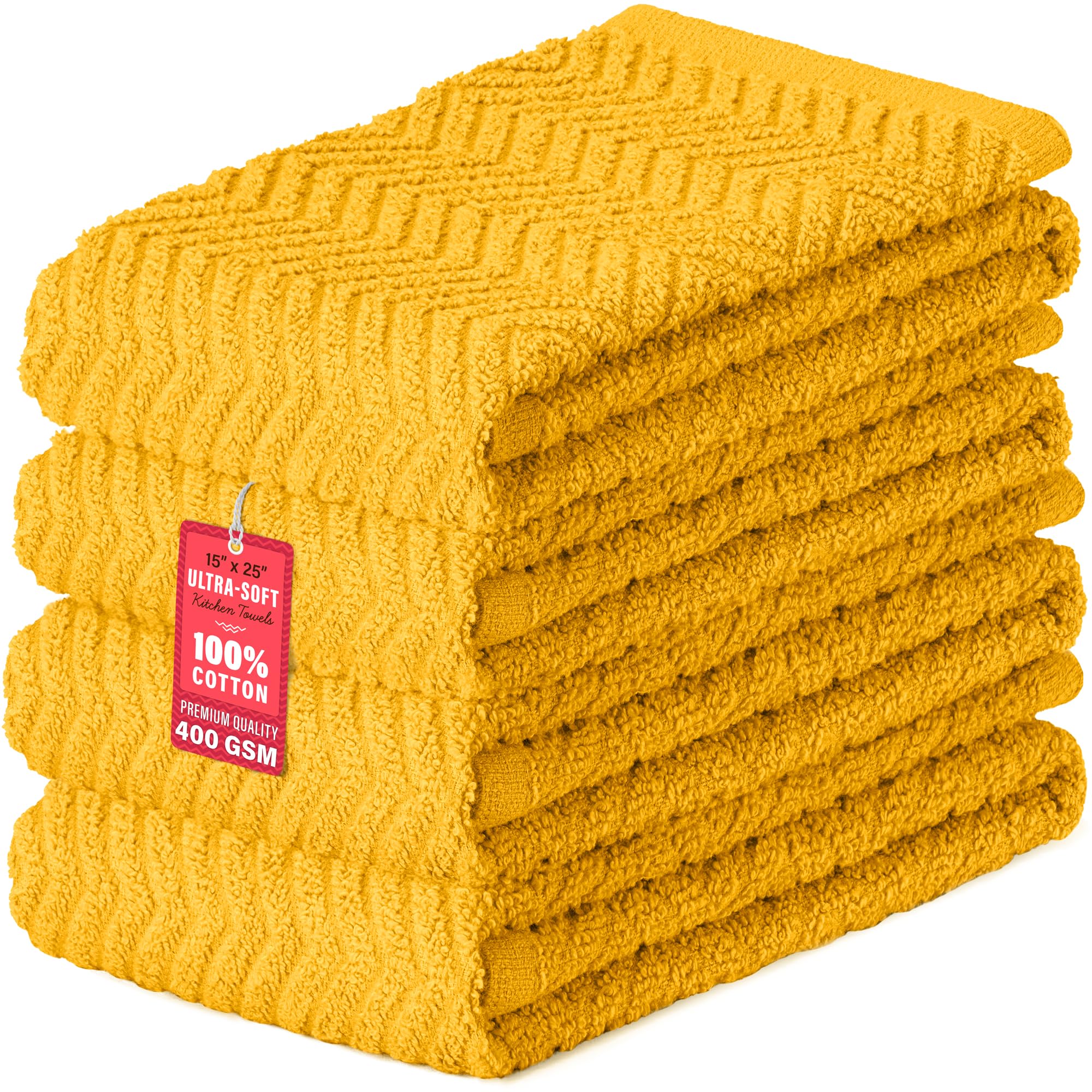 Premium 100% Cotton Kitchen Towels - Super Absorbent Dish Towels 15
