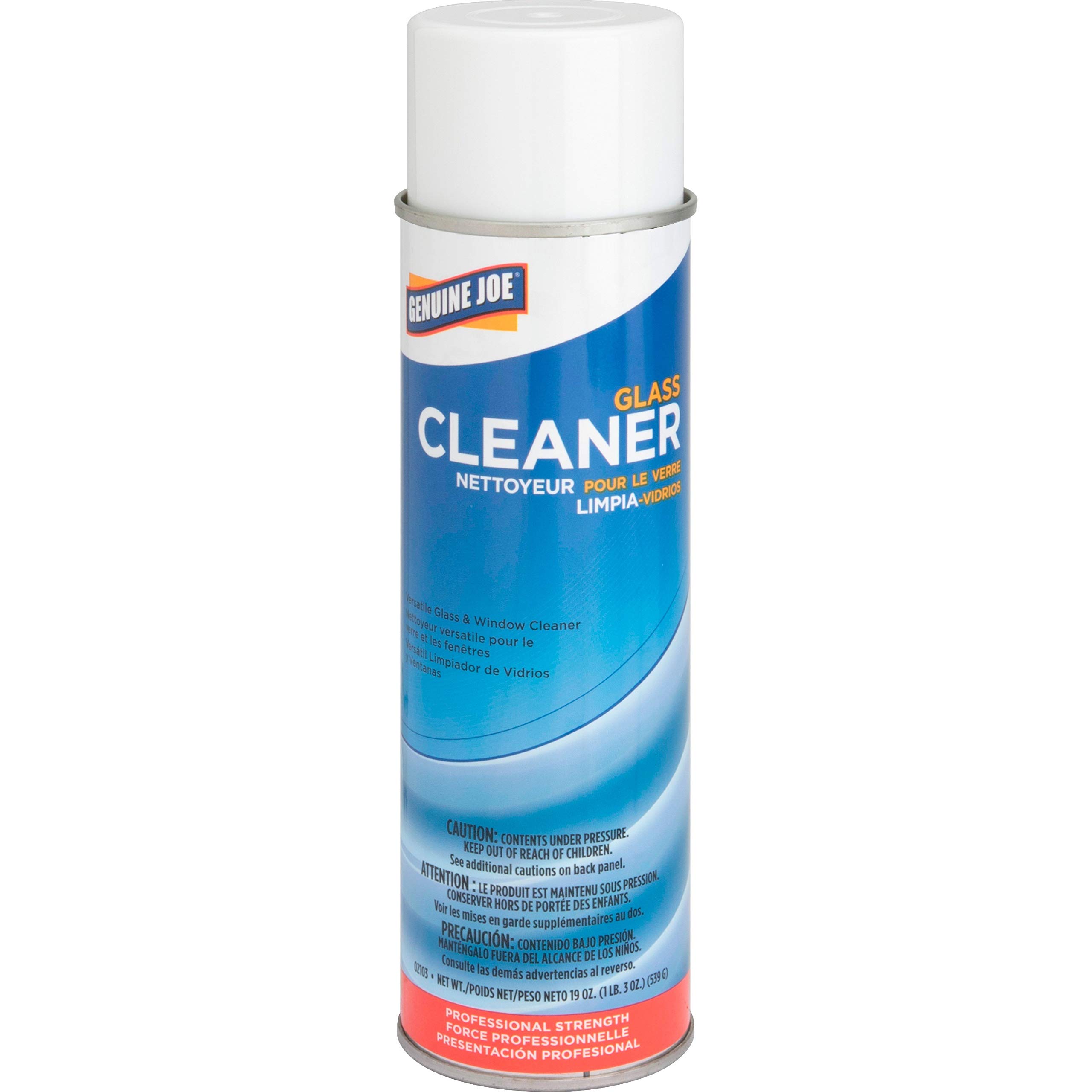 Genuine Joe Glass Cleaner Aerosol Spray - Streak-Free Formula for Windows, Mirrors & Glass Surfaces - Perfect for Home, Office & Car Cleaning