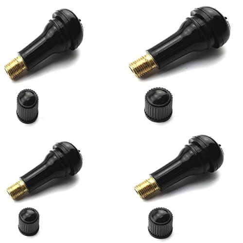 (4) Pack TR 413 Snap-in Tire Valve Stems - Short Black Rubber Valve Stems for Cars, Trucks & Motorcycles - Durable Replacement for Leaky Valves - Perfect for Auto Repair Shops & DIY Tire Maintenance