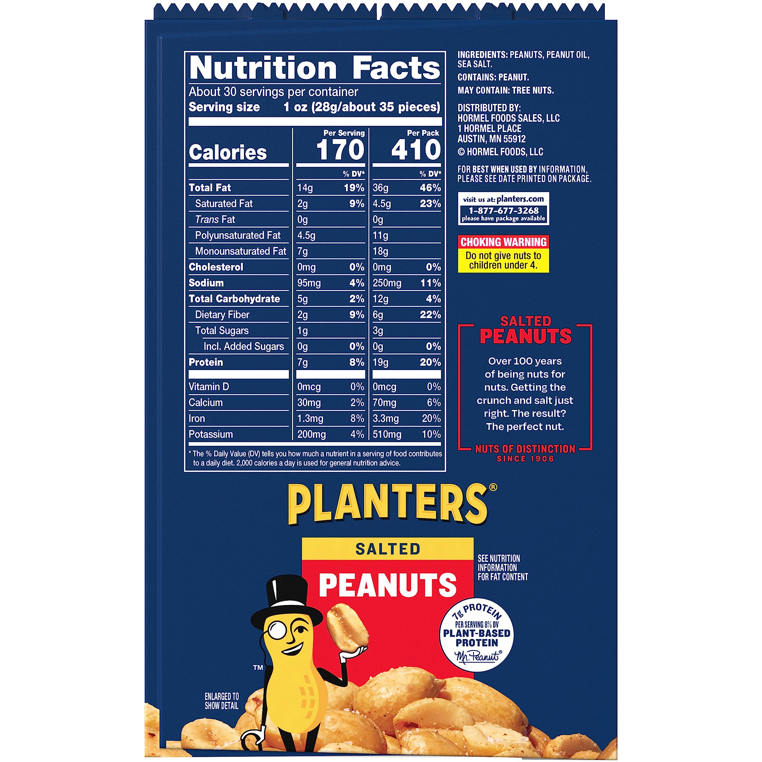 **PLANTERS Salted Peanuts – 15 Pack (2.5oz Each) | Crunchy Party Snacks, On-the-Go Protein Nuts, Kosher & Plant-Based Snacks for Adults & Kids | Perfect for Parties, School Lunches & Office Snacking**