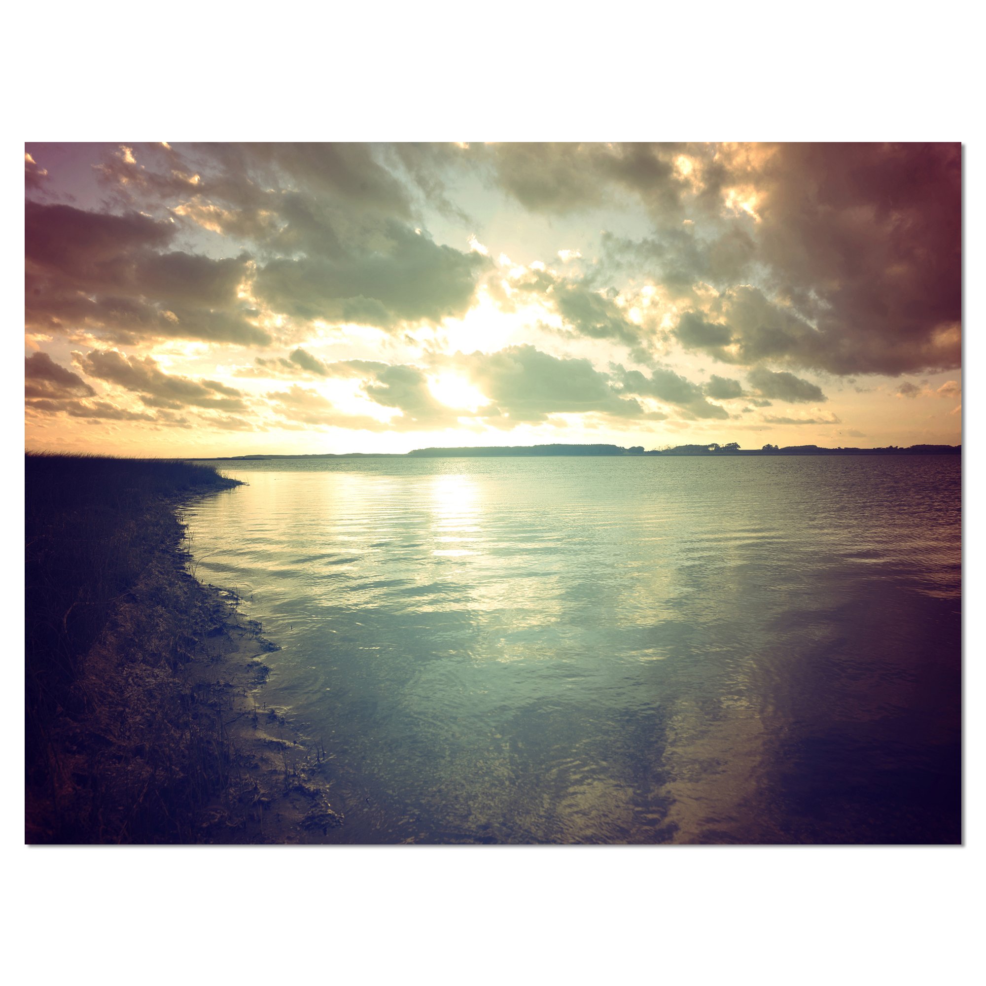 Extra Large Dark Seascape Canvas Wall Art with Cloudy Sky - Ocean Wave Painting for Living Room, Bedroom & Office Decor
