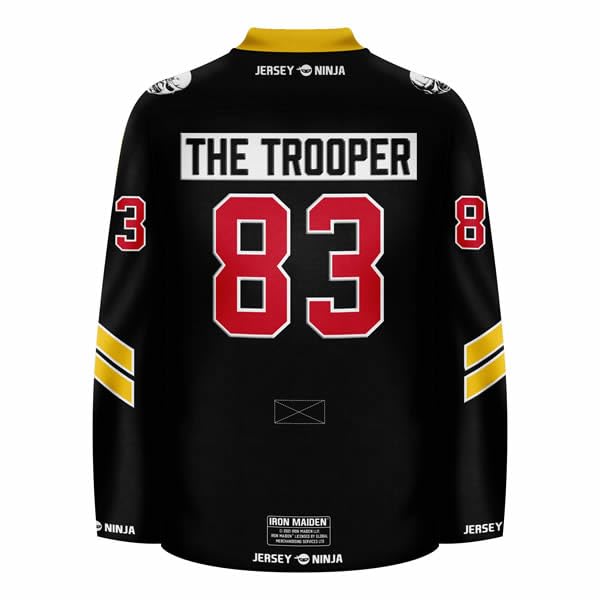 Iron Maiden The Trooper Black Hockey Jersey - Official Band Merchandise for Fans & Collectors - Perfect for Concerts, Sports Events & Casual Wear