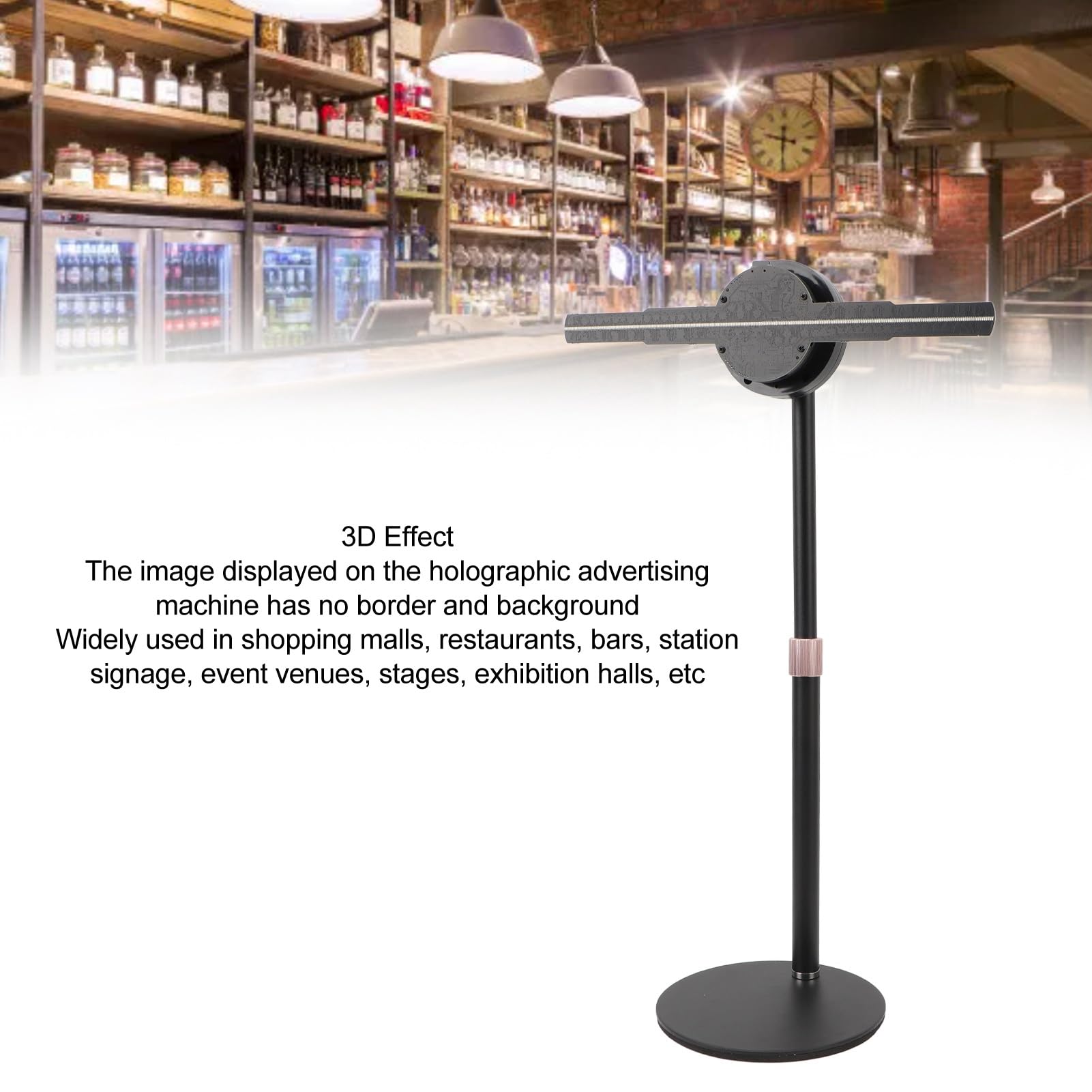 3D Holographic Fan with 256 LED Lights - HD Hologram Projector for Advertising Display, APP Controlled, 16GB Built-in Memory, Compatible with Windows/Android/iOS - Perfect for Retail Stores, Trade Shows, and Digital Signage