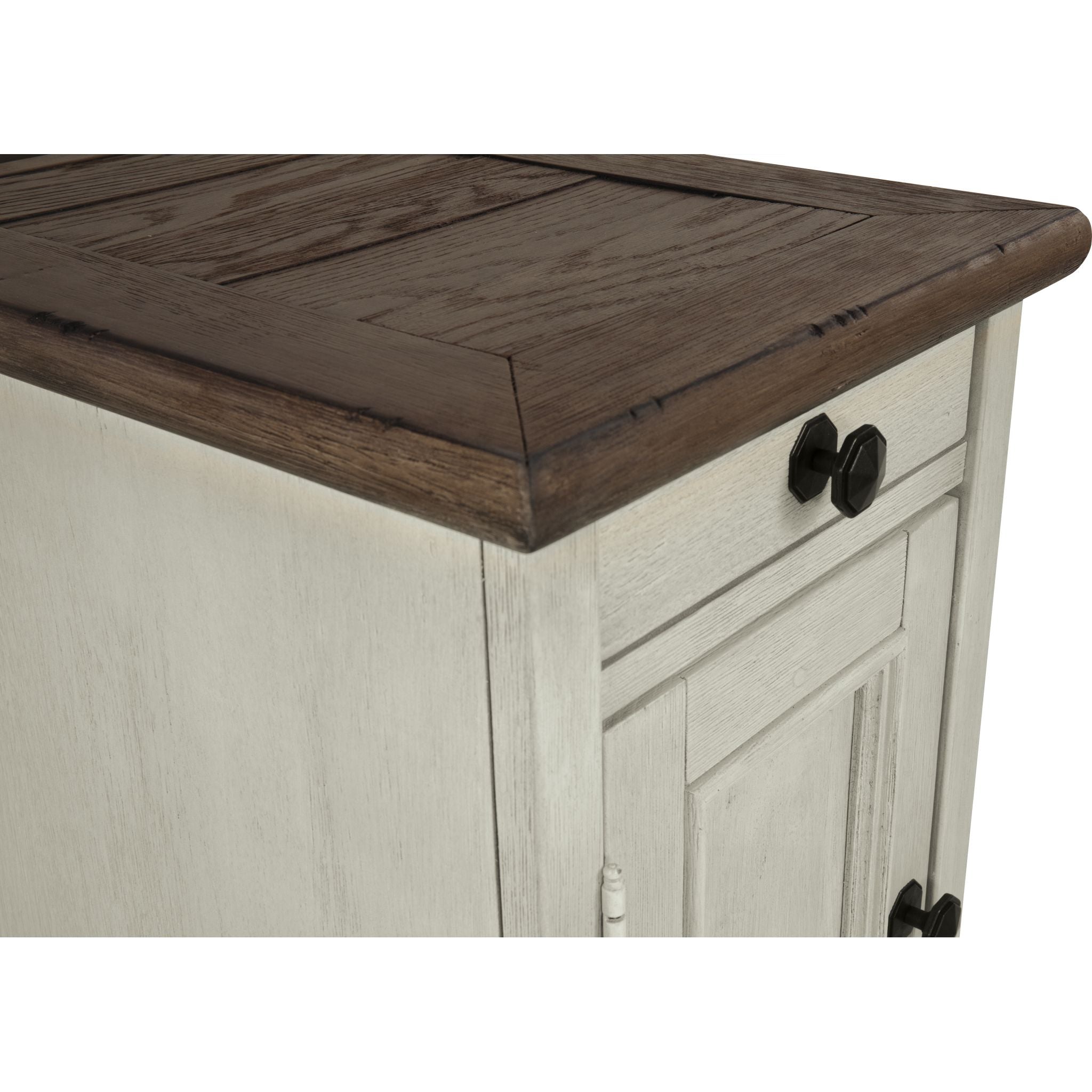 Bolanburg Chairside End Table - Two-Tone Finish for Living Room, Bedroom & Office - Stylish Side Table with Storage Shelf