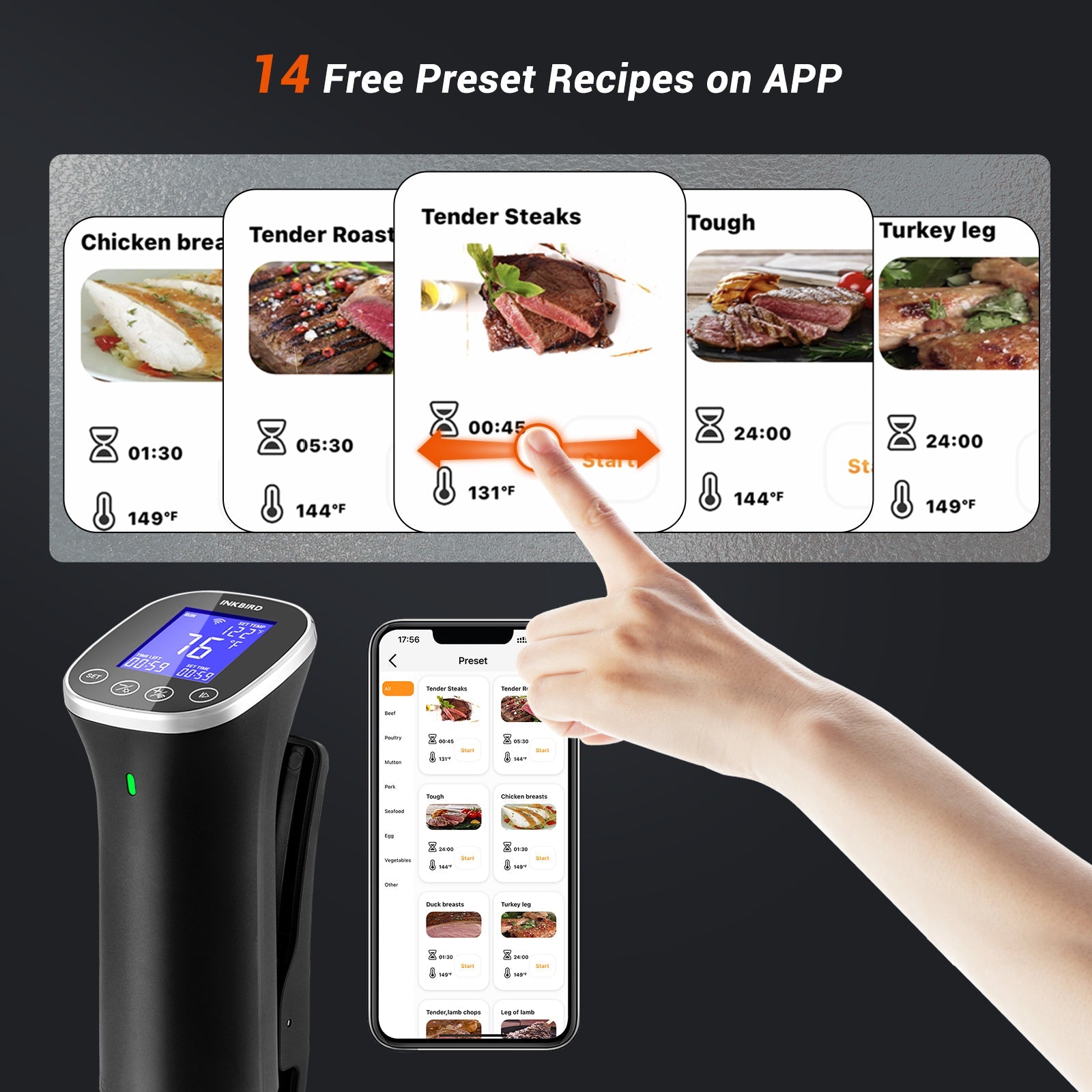 WiFi Sous Vide Cooker ISV 300W - Precision Temperature Control for Perfect Steaks, Chicken & Seafood | Smart App Control | Ideal for Home Chefs & Sous Vide Beginners | Great for Meal Prep & Gourmet Cooking