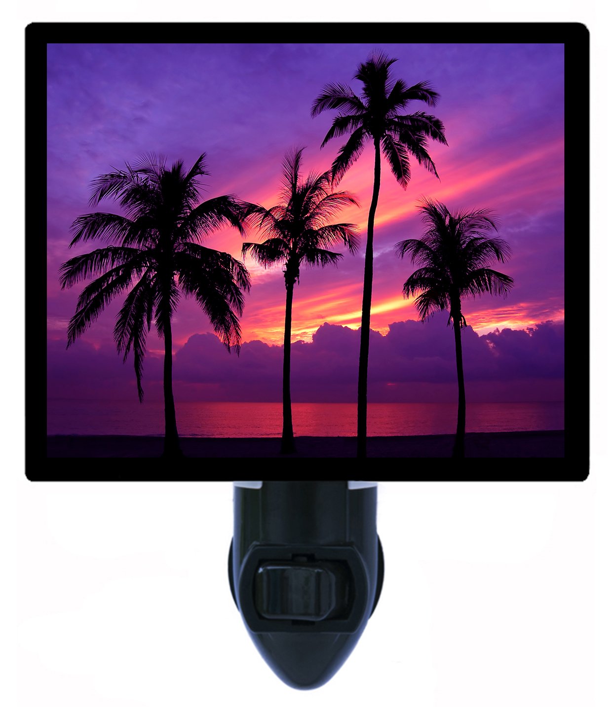 Night Light - Almost Paradise Palm Tree Sunset Tropical Theme for Bedroom, Nursery & Relaxation