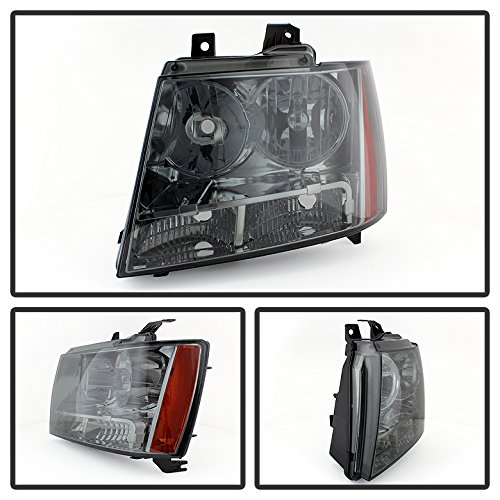 AKKON Crystal Smoked Lens Headlights + LED Tail Brake Lights for 2007-2014 Chevy Suburban 1500 2500 & Tahoe - Upgrade Your Ride with Stylish Lighting for Night Driving and Enhanced Visibility