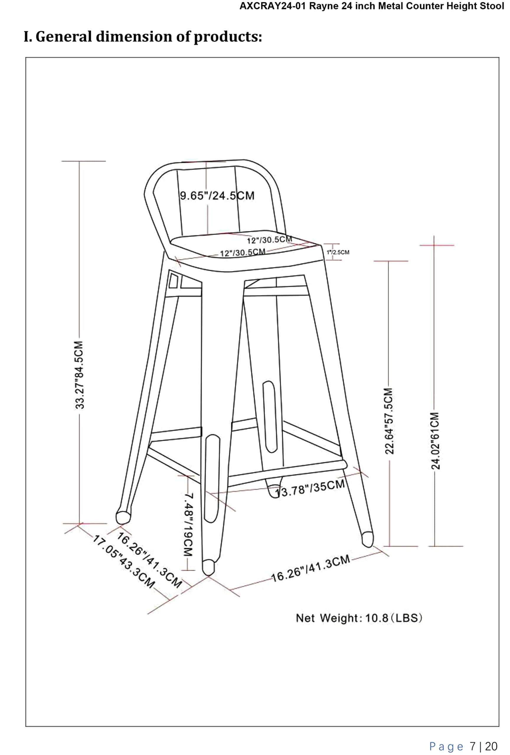 SIMPLIHOME Rayne Industrial Metal 24 Inch Counter Height Bar Stools (Set of 2) - Black Metal & Wood Stools for Kitchen Island, Breakfast Nook & Dining Room - Modern Farmhouse & Industrial Style Bar Stools