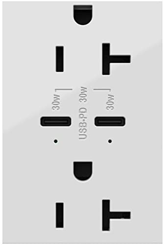Legrand Adorne 20A Tamper-Resistant Ultra-Fast USB-C Power Outlet with Power Delivery - 4-Pack White (ARTRUSB20PD30W4-4PK) - Perfect for Home Offices, Kitchens & Smart Device Charging