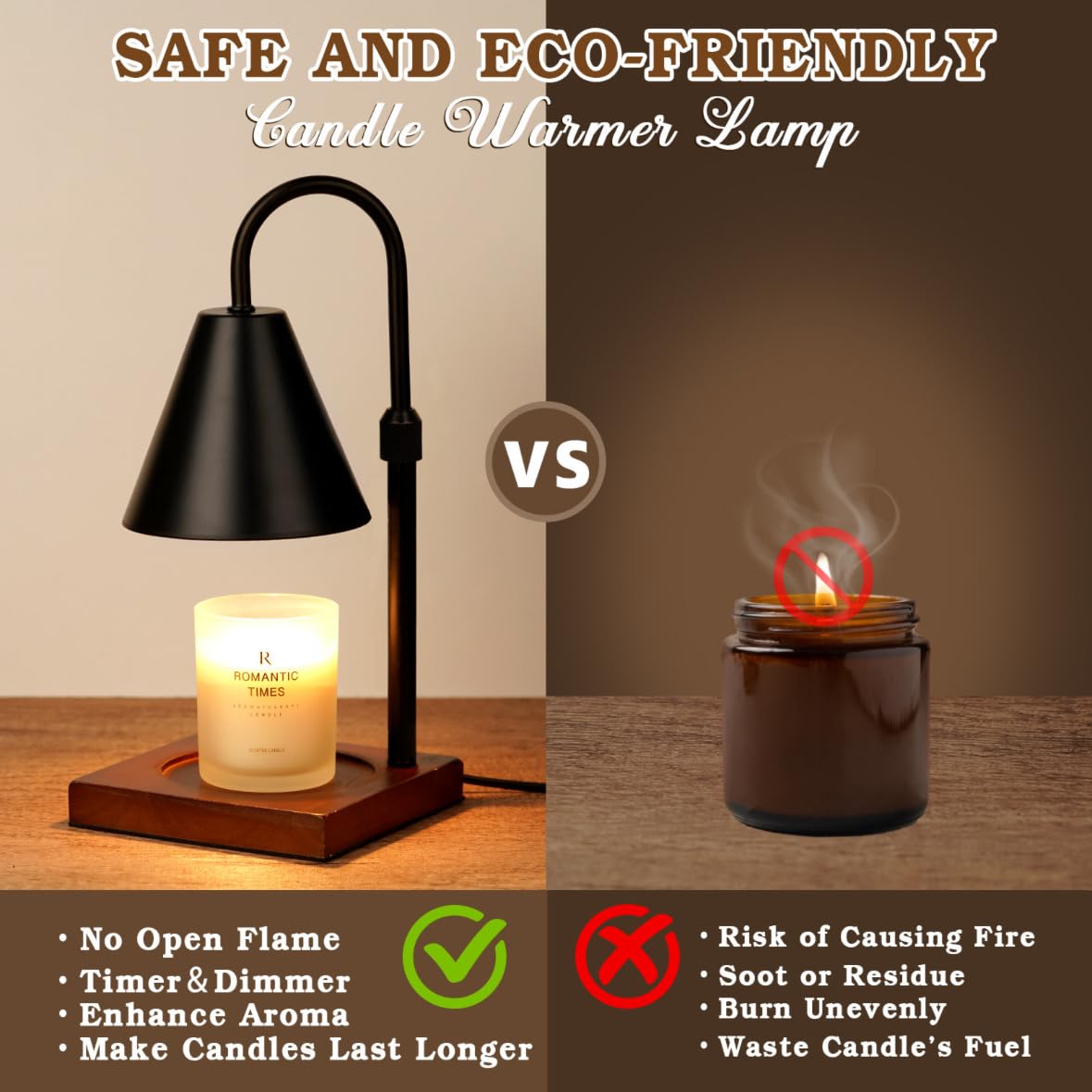 Modern Dimmable Candle Warmer Lamp with Timer - Adjustable Wax Melt Warmer for Home Decor, Perfect Birthday Gift for Women & Mom - Creates Cozy Ambiance in Living Room, Bedroom, or Office