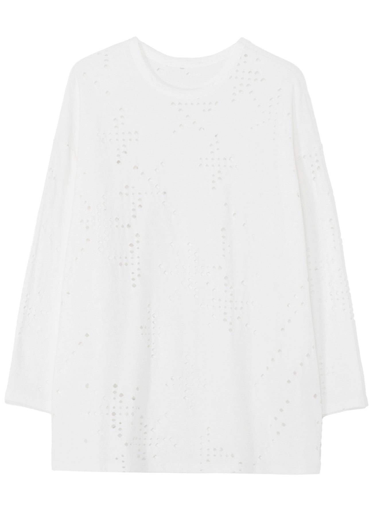Soft Cotton Jersey Long Sleeve T-Shirt with Unique Hole Design - Oversized Fit for Women - Perfect for Casual Wear, Layering & Street Style Fashion