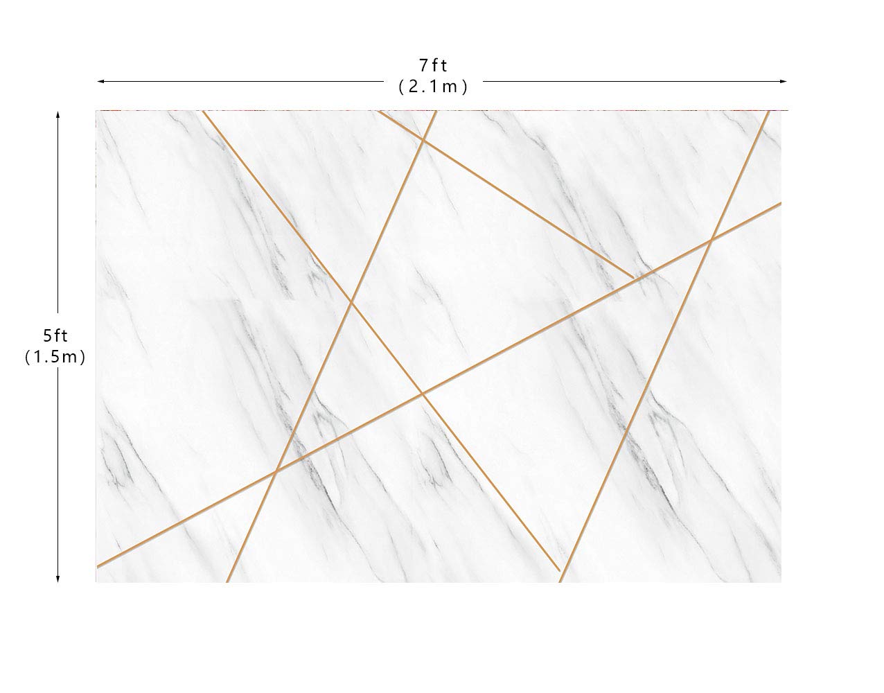 Abstract Marble Backdrop - Rustic White Marble with Gold Triangle Design for Wedding & Bridal Shower Decorations - 7x5ft Photo Background | Perfect for Photography Studio, Event Decor, and Social Media Content Creation