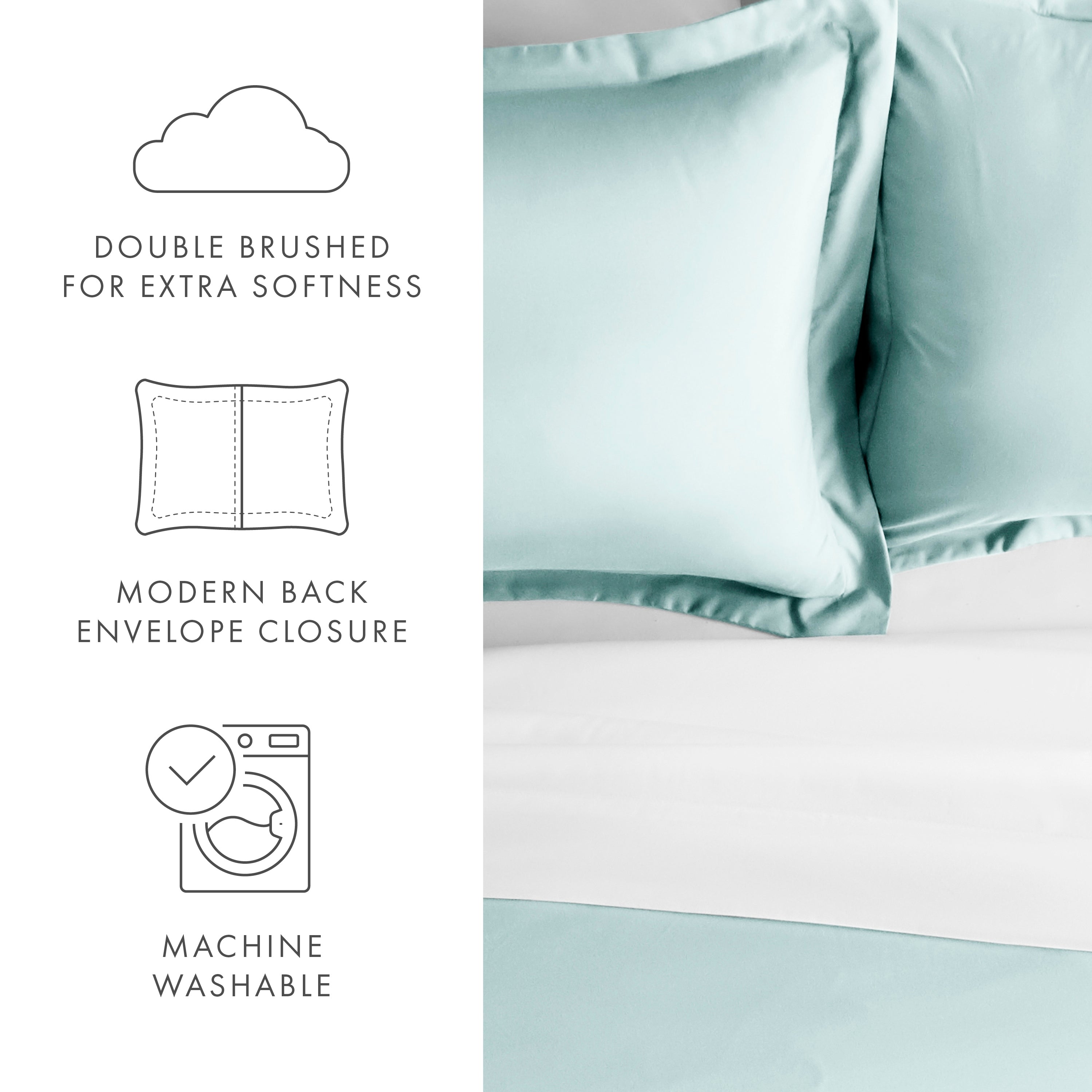 2 Piece Pillow Sham Set - Soft & Comfortable Pillow Covers for Bedroom Decor - Perfect for Queen & King Size Beds - Home & Hotel Use