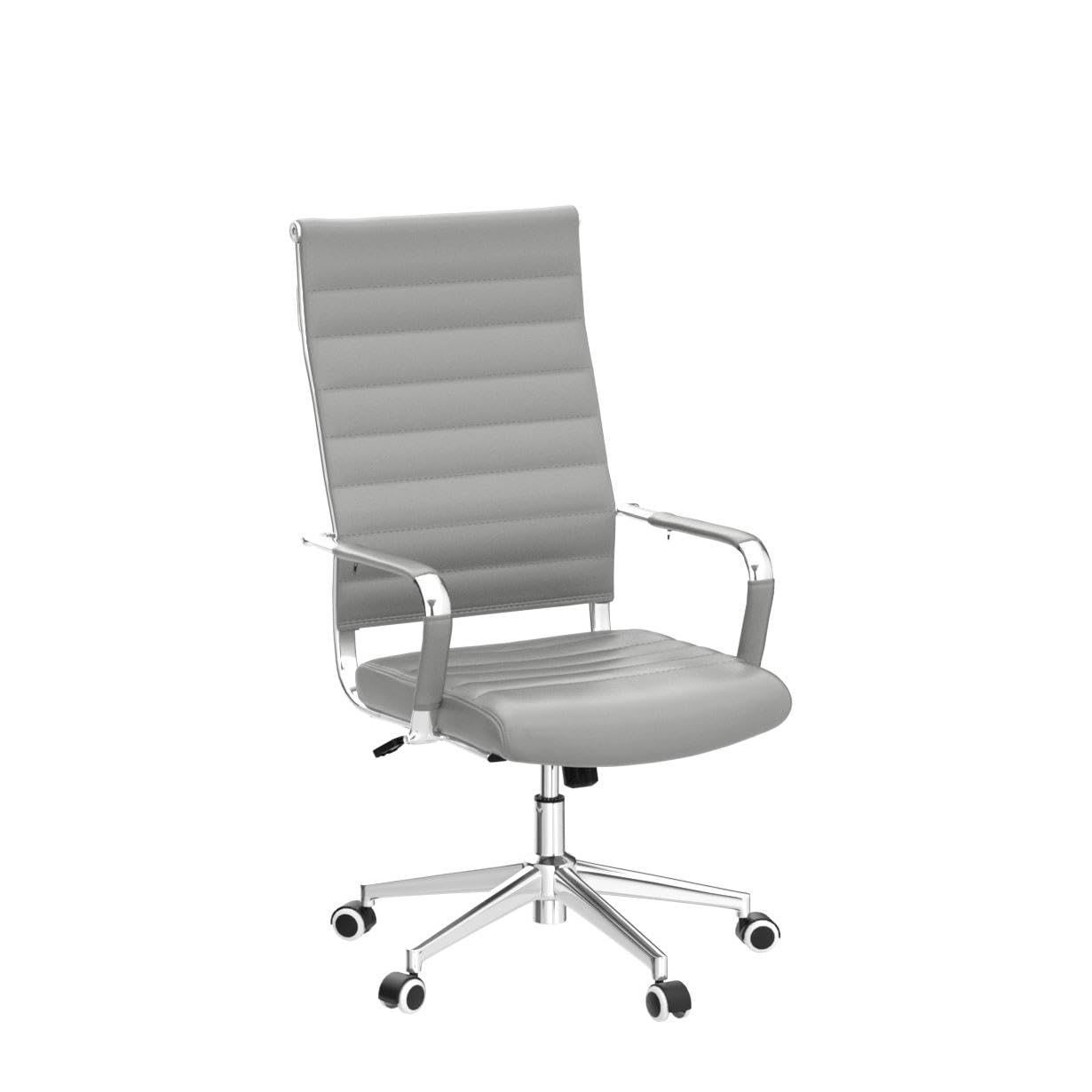 Okeysen Grey Ergonomic Office Chair - Adjustable Height Leather Executive Swivel Rolling Chair for Home Office & Conference Room - Perfect for Long Hours of Work, Video Calls, and Professional Meetings