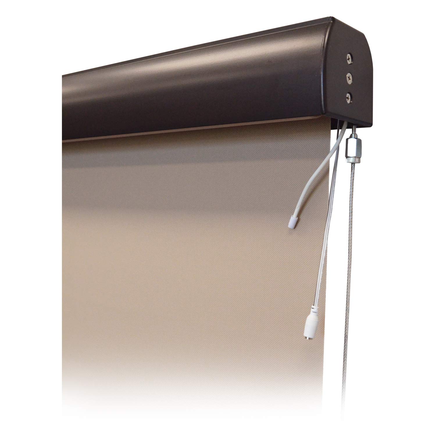 Amatria AA.MA.DC.4 Grand Rechargeable Motorized Outdoor Sun Shade with Valance - 4x8 Feet Honey Brown - Perfect for Patio, Deck, and Poolside Sun Protection
