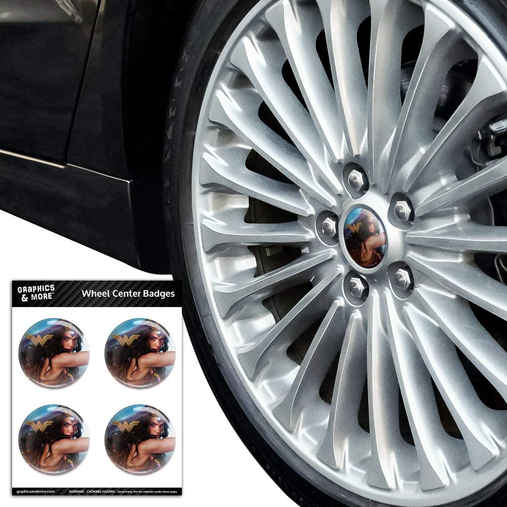 Wonder Woman Movie Battle Tire Wheel Center Cap Resin-Topped Badges Stickers - Superhero Car Accessories for DC Fans & Custom Vehicle Decoration