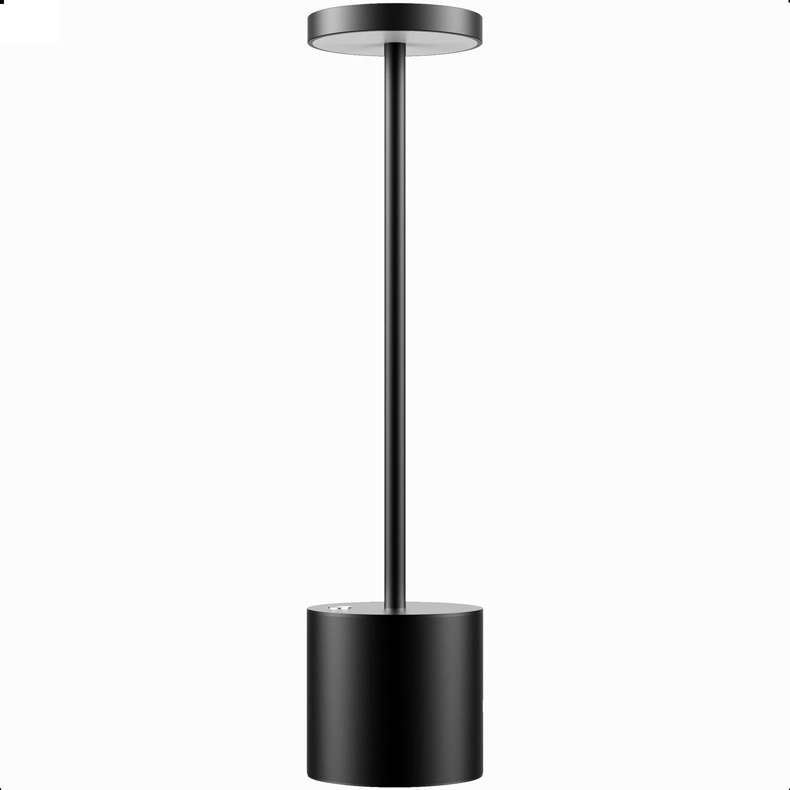 6000mAh Rechargeable Cordless LED Table Lamp - Portable Battery Operated Desk Light with 2-Level Dimmable Brightness for Restaurant, Bedroom, Bar & Home Patio - Perfect for Outdoor Camping, Reading & Emergency Lighting (Black)