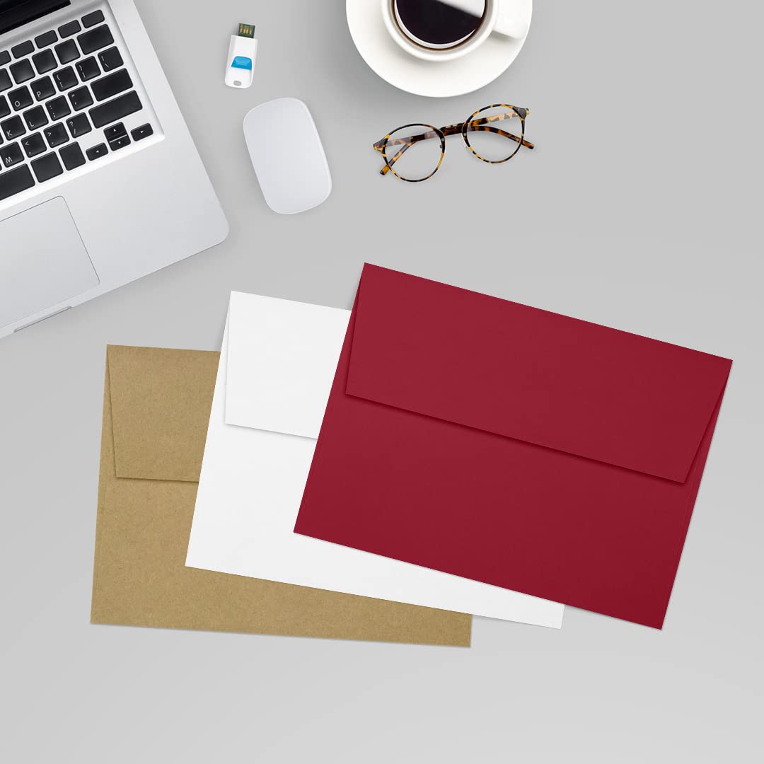 LUXPAPER A7 Printable Invitation Envelopes - 80 lb. Garnet Red, 5.25