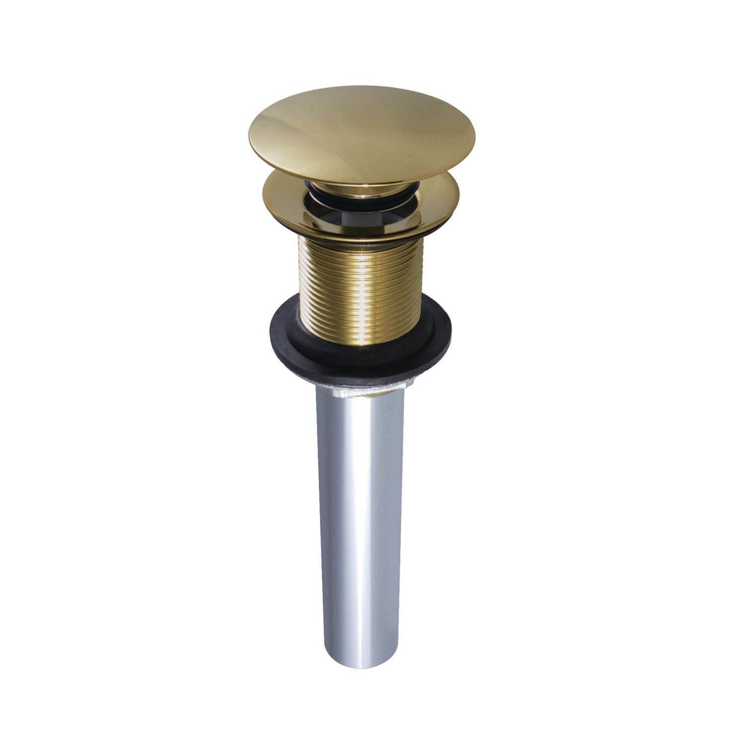 Push Pop Up Drain Without Overflow - Stainless Steel Bathroom Sink Drain Stopper for Kitchen & Bathroom (Perfect for Modern Vanities, Utility Sinks & Laundry Rooms)