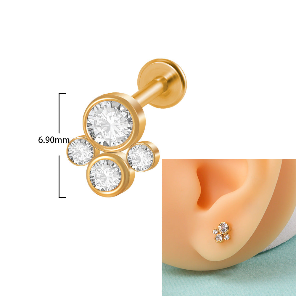 16G Cartilage Flat Back Labret Stud Earrings - Surgical Steel Push Pin for Helix, Tragus, Conch Piercings | Perfect for Everyday Wear & Professional Settings