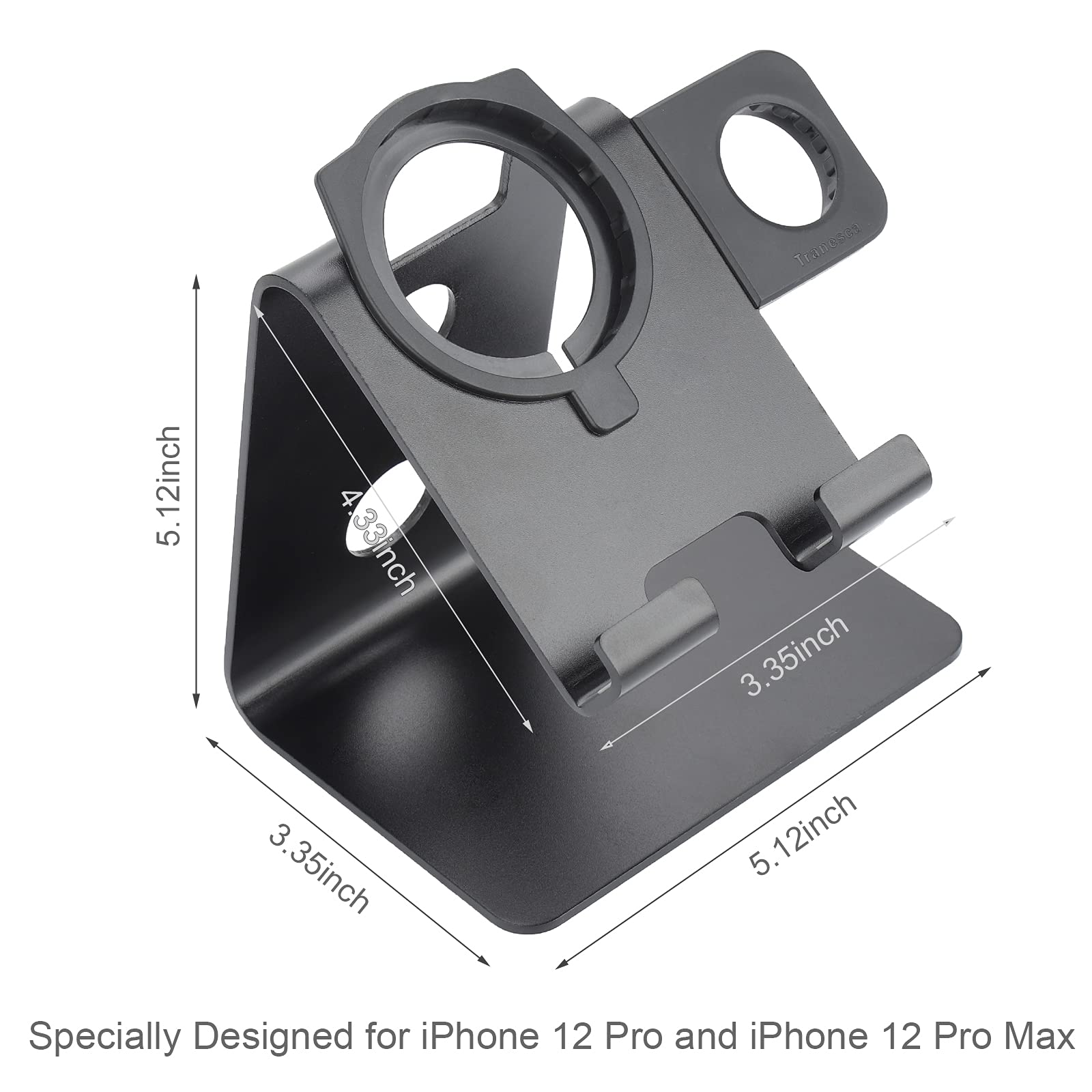 2-in-1 Magnetic Charging Stand for iPhone with MagSafe & Apple Watch - Fast Wireless Charger Dock Station for iPhone 12/13/14/15 Pro Max & All Series Apple Watch (Black) - Perfect for Bedside, Office Desk & Travel Charging