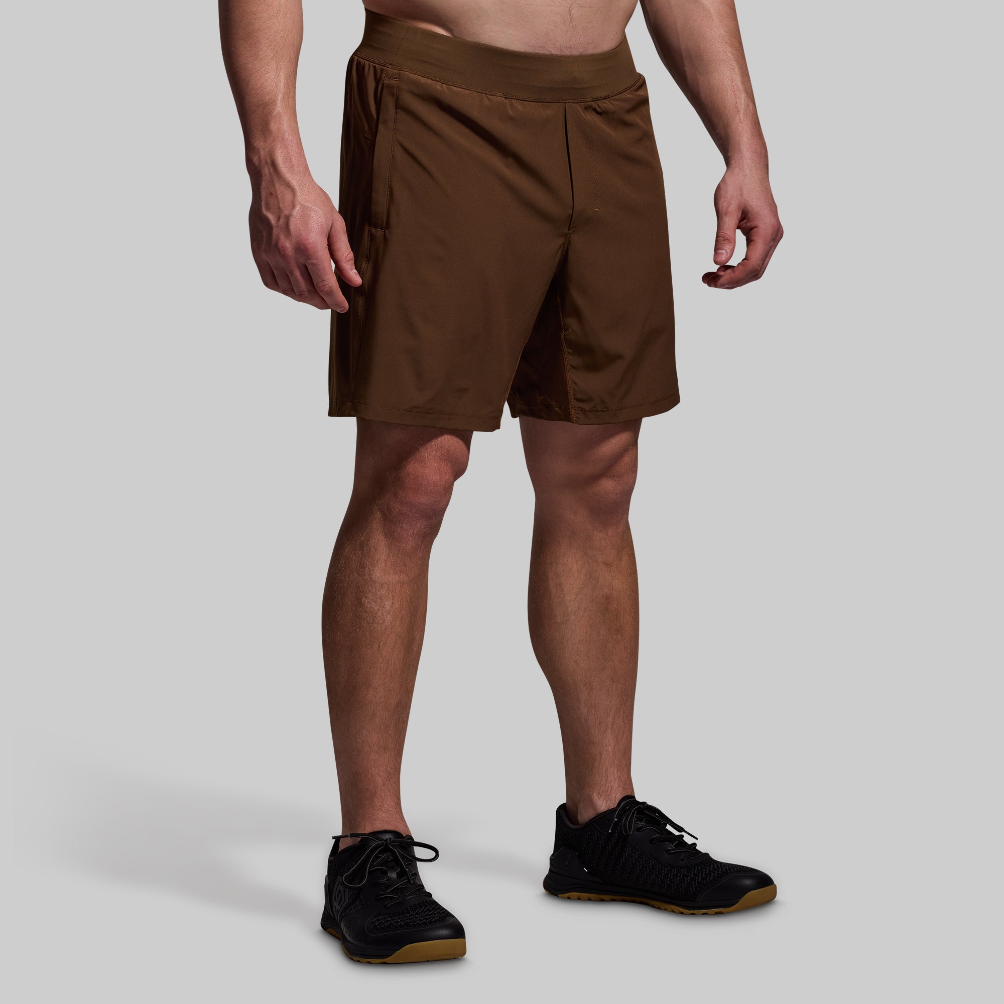Versatile Compression Shorts 7-inch - Moisture-Wicking & Breathable for Running, Gym & Workout (Tobacco Color) | Ideal for Men's Athletic Performance & Active Lifestyle