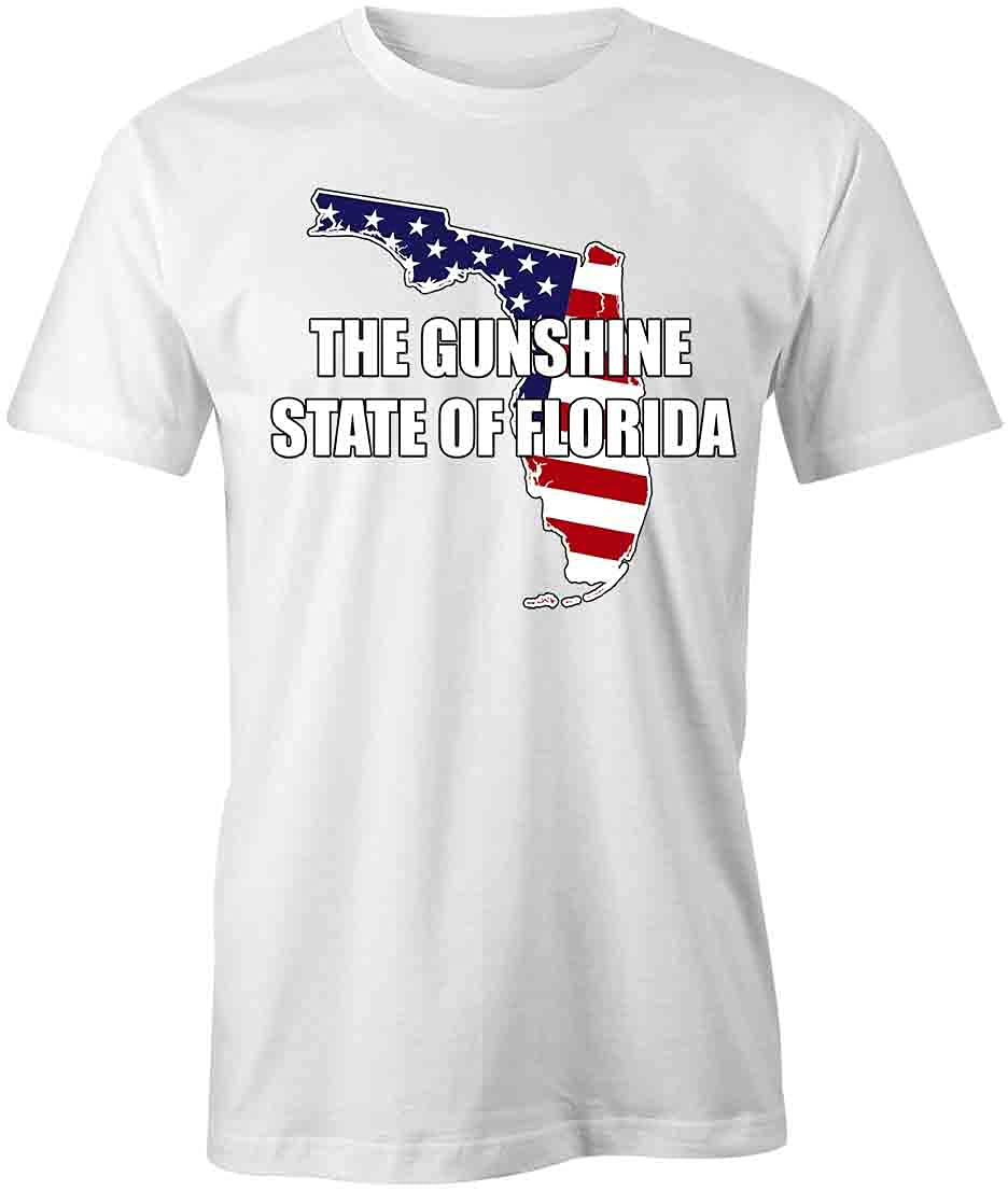 Florida Gunshine State Graphic T-Shirt - Printed White Cotton Tee for Men & Women | Casual Wear, Beach Outfits, Vacation Souvenirs