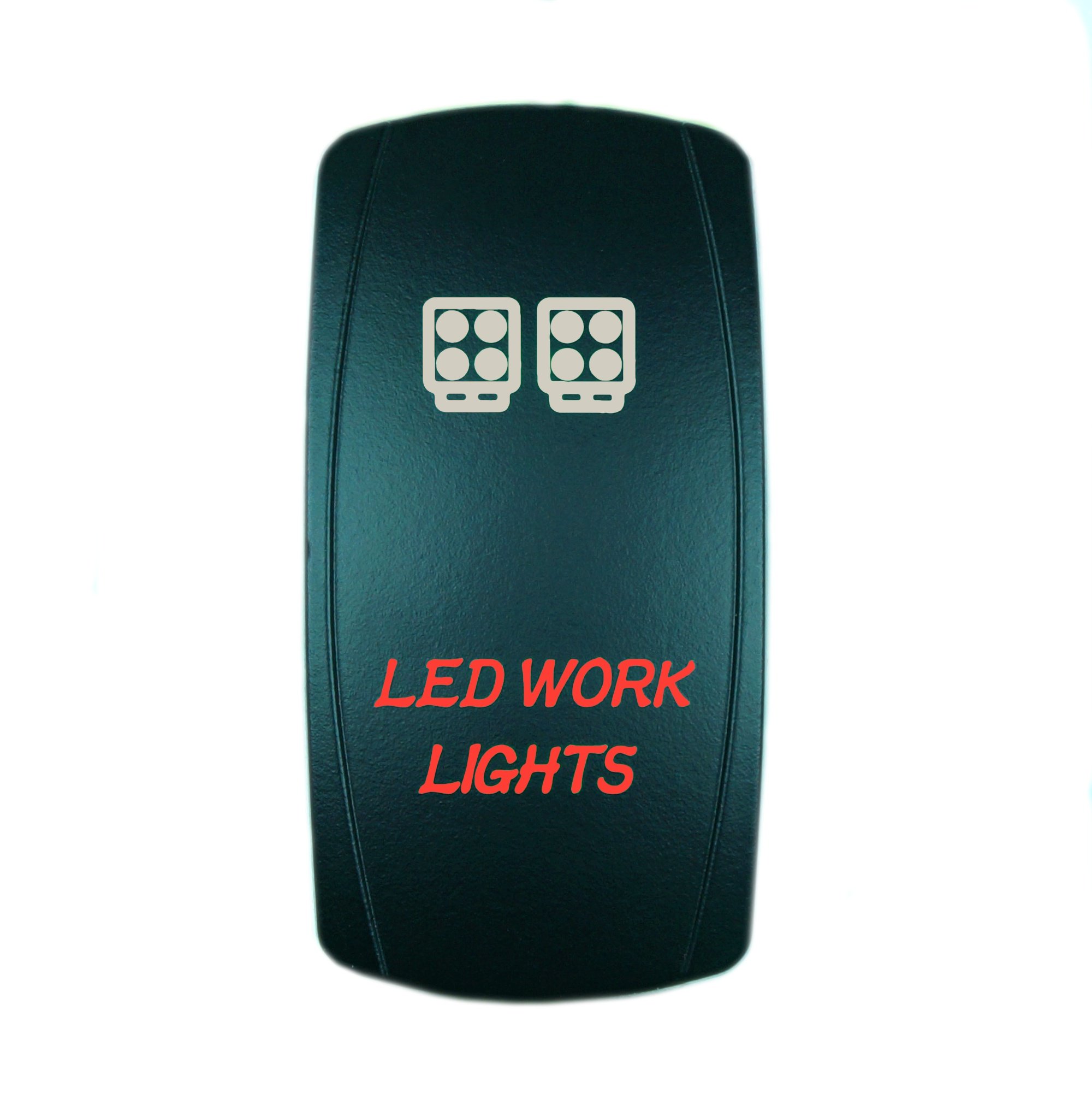 STV Motorsports® Laser Red Rocker Switch LED Work Lights - 20A 12V On/Off Waterproof LED Light Bar for Off-Road Trucks, ATVs, Boats & Marine Applications