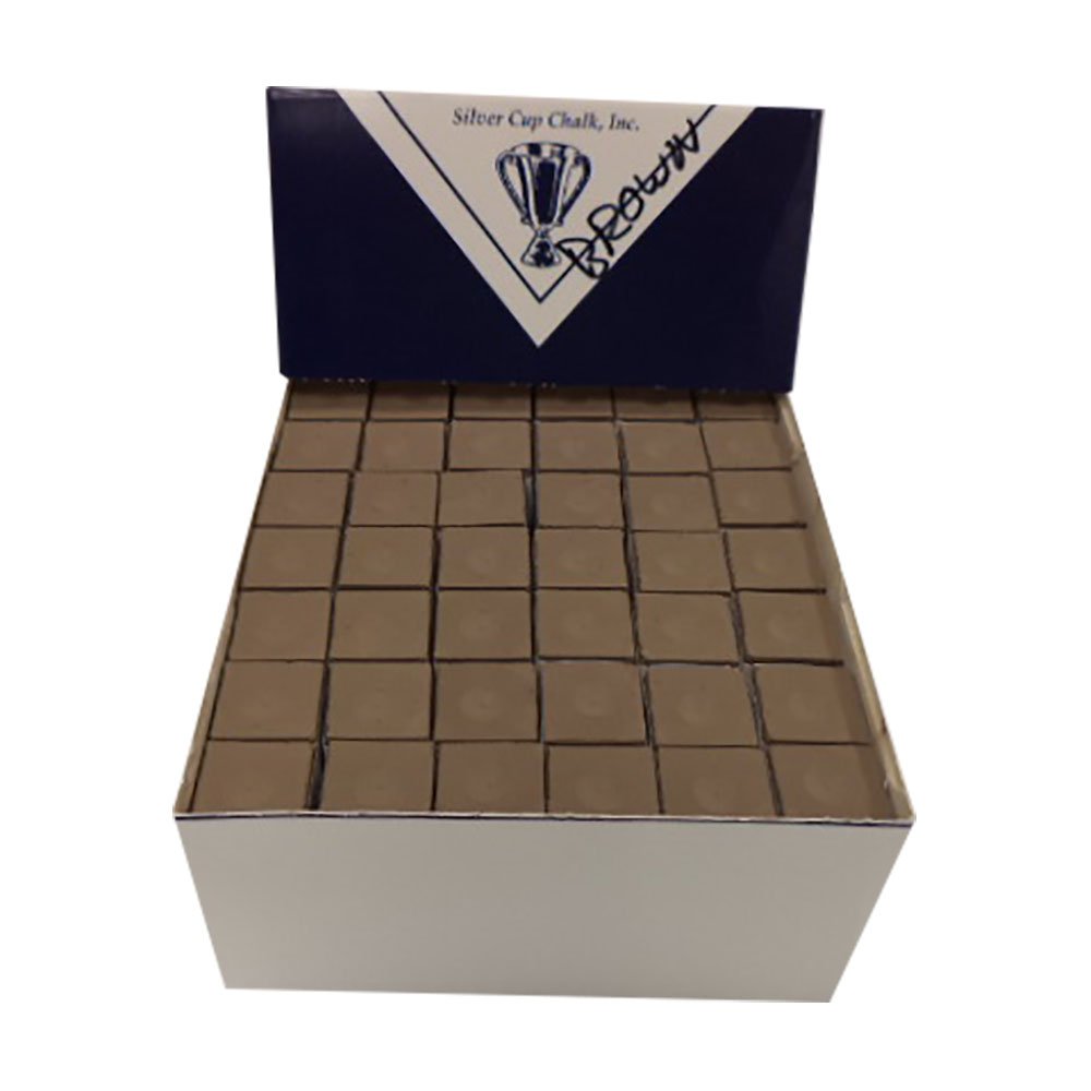 Premium Silver Cup Pool Cue Chalk - Brown (12 Dozen) - High Grip Billiard Chalk for Professional & Recreational Players - Perfect for Pool Halls, Home Game Rooms & Tournament Play