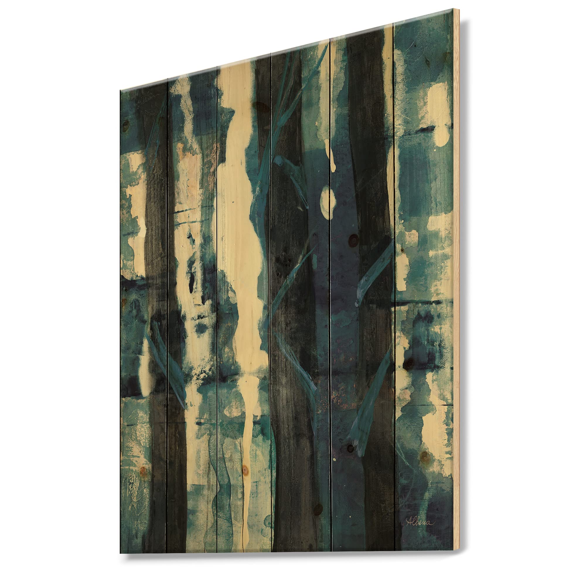 Deep Woods II Indigo Traditional Wood Wall Decor - Blue Wood Wall Art for Home & Office - Large Country Charm Wood Panels Printed on Natural Pine - Perfect for Living Room, Bedroom, or Cabin Decor