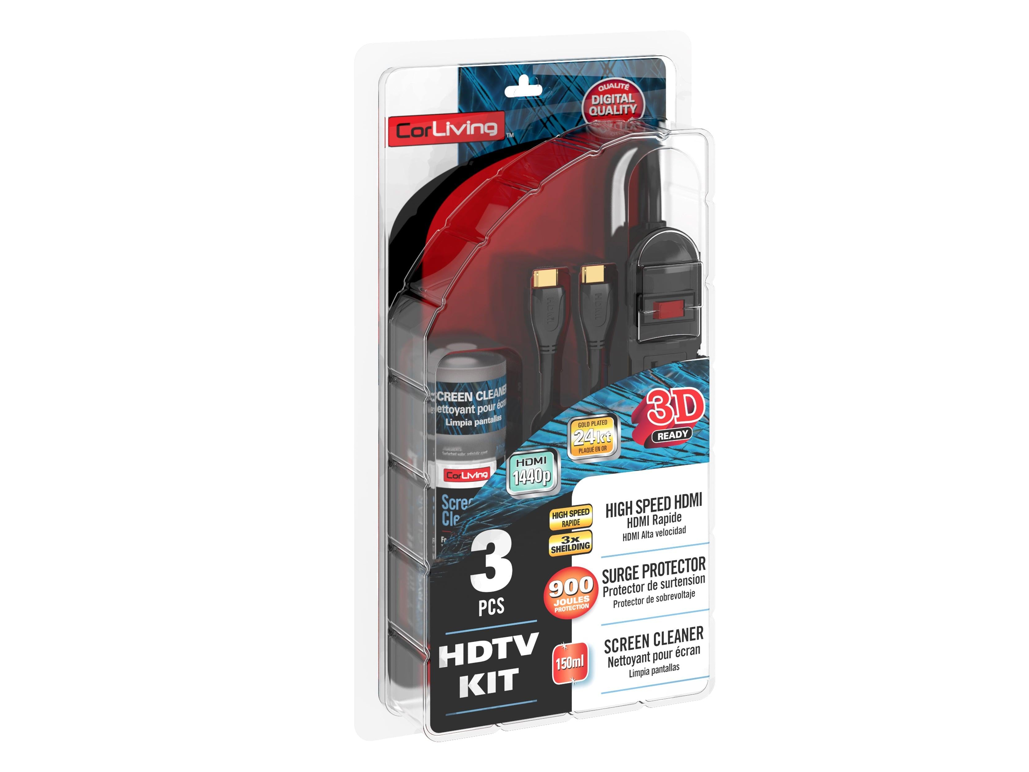 Premium 3-Piece HDMI Cable Kit for 4K HDTV - High Speed with Ethernet, Gold Plated Connectors - Perfect for Home Theater, Gaming & Streaming Devices
