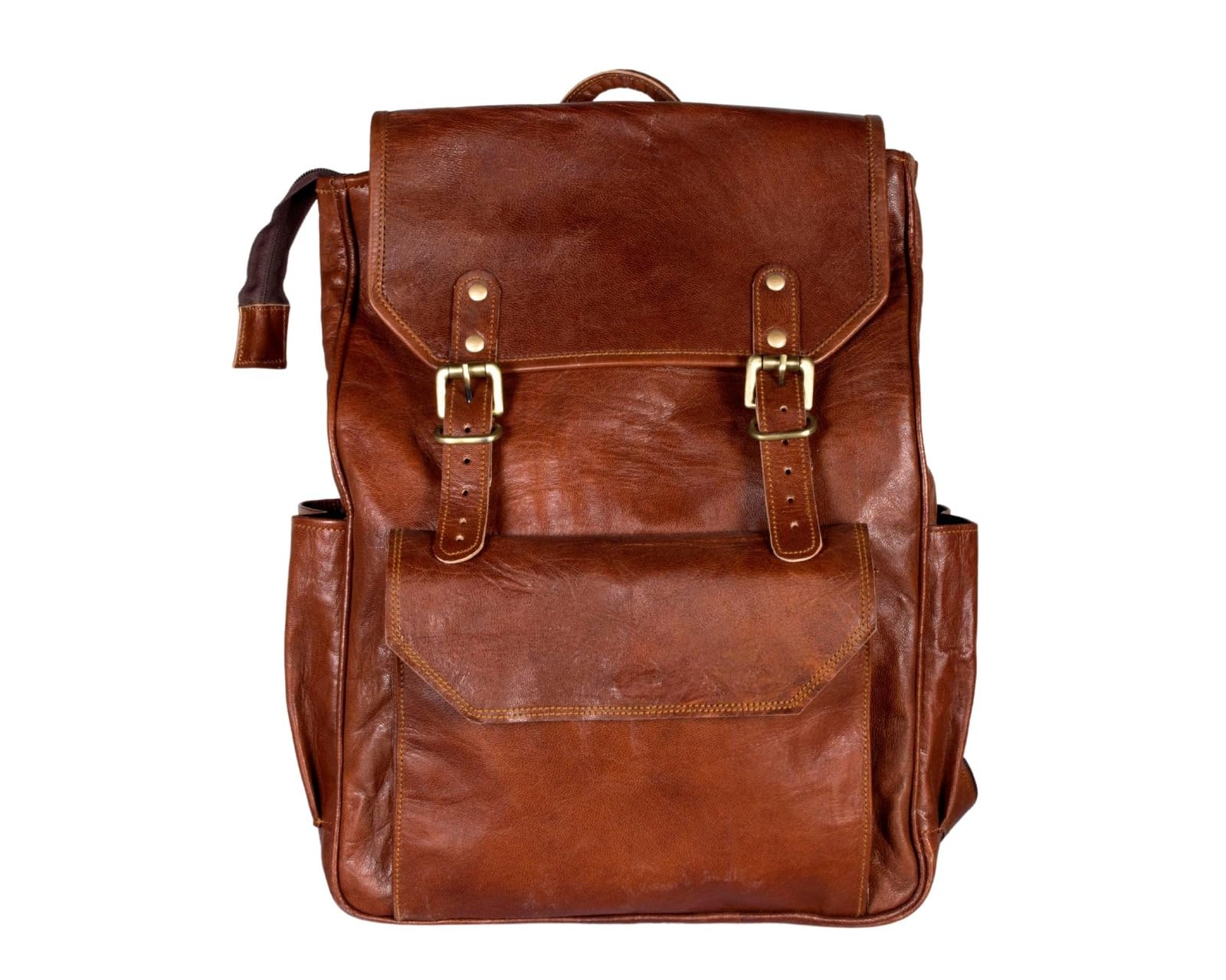 Premium Leather Backpack for Men & Women - Waterproof Laptop Bag for College, School, Business & Travel | Durable Hiking Backpack in Brown | Perfect for Work, Commuting & Outdoor Adventures