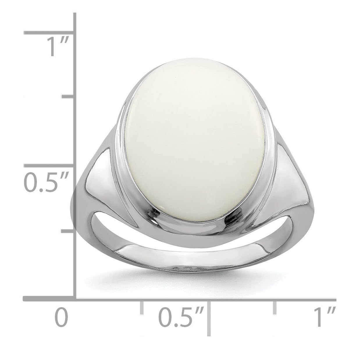 925 Sterling Silver Polished White Agate Ring for Women - Elegant Dainty Stackable Band, Perfect for Everyday Wear, Gift Giving & Special Occasions