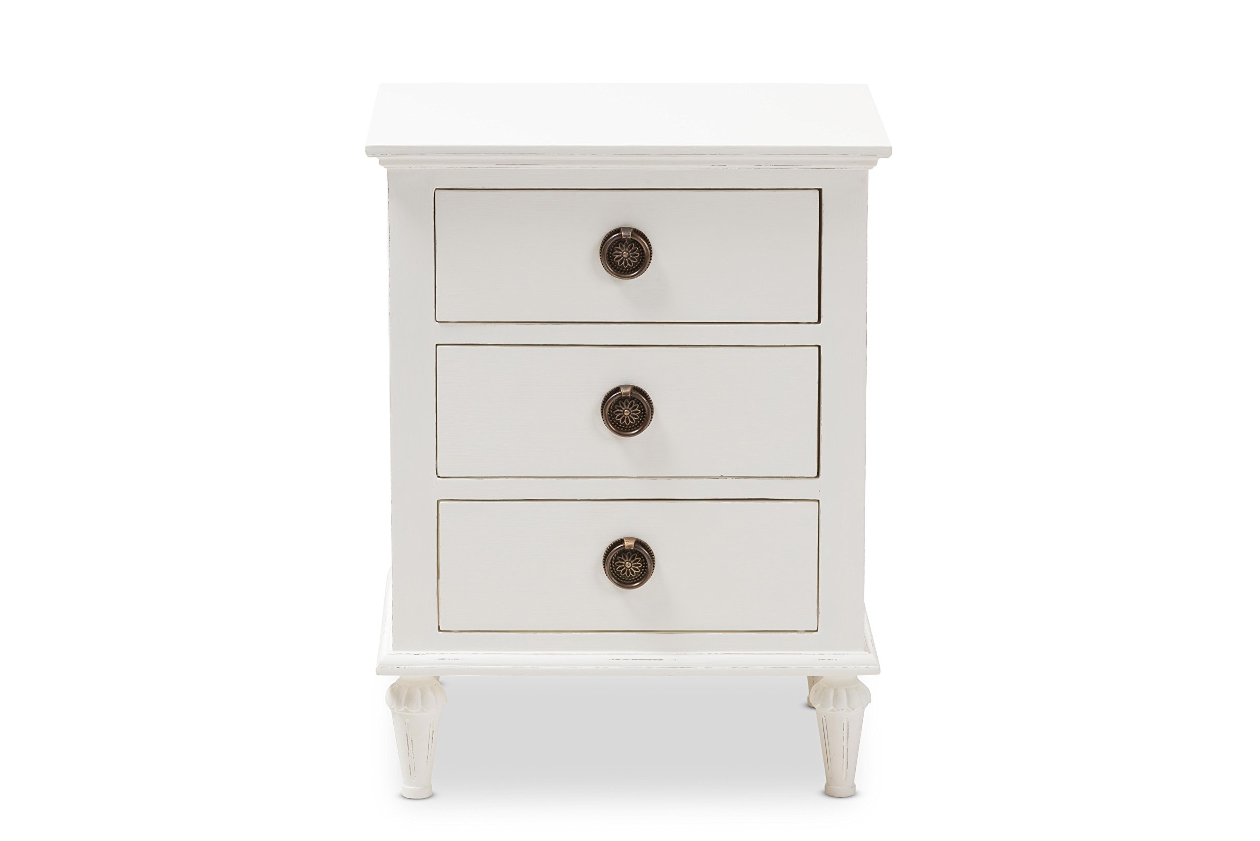 Baxton Studio White Wash 3-Drawer Dresser - Modern Bedroom Storage Furniture for Home Organization & Closet Space Saving