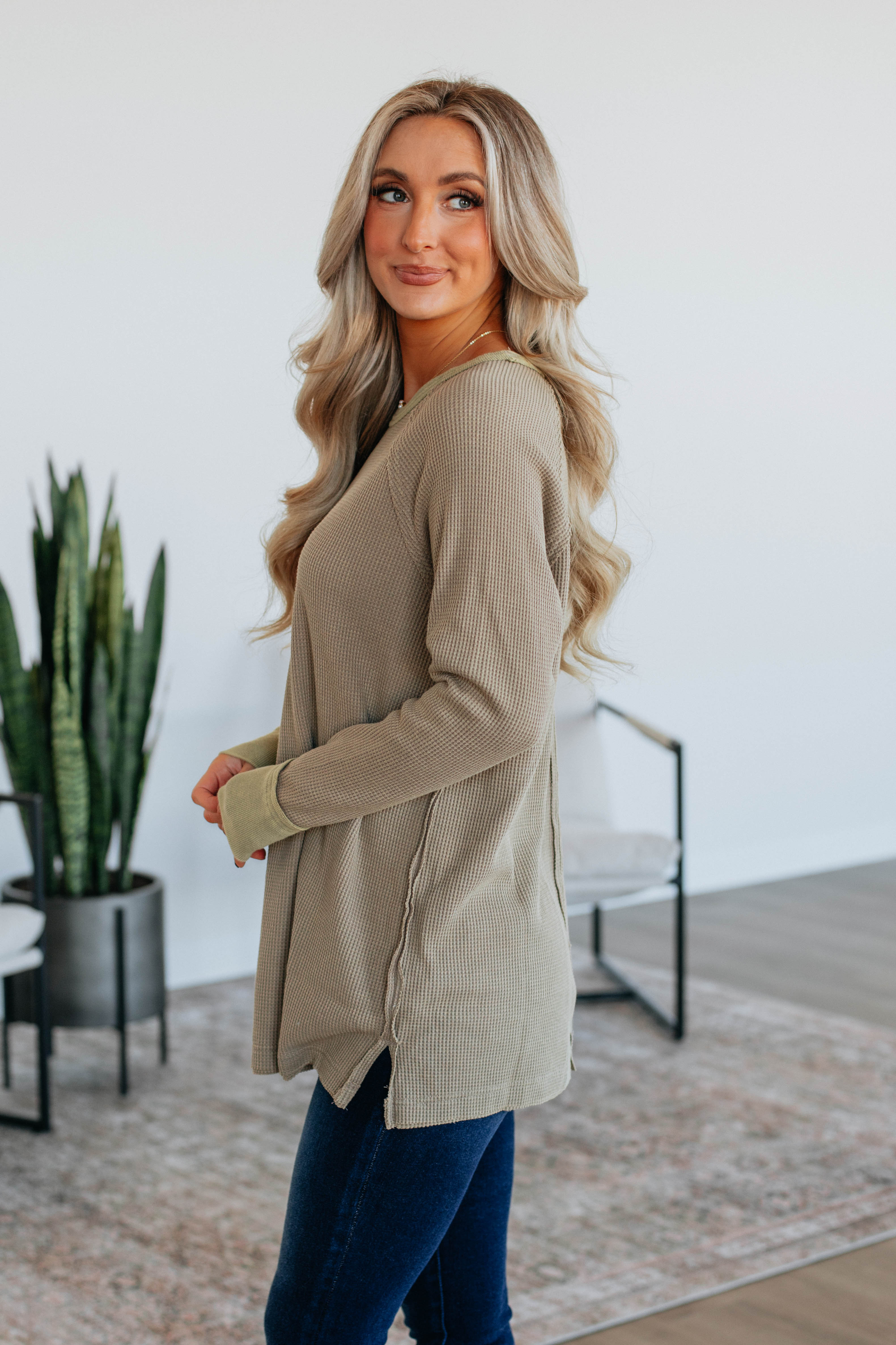 Dafina Knit Top for Women - Soft & Comfortable Artichoke Green Pullover | Perfect for Casual Wear, Layering & Everyday Outfits