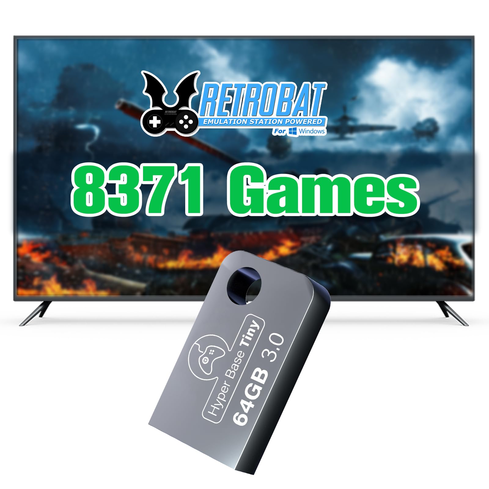 Portable Retro Game Console with 8371 Classic Games - Wireless Plug & Play Emulator for PC - 15 Emulators Included - Perfect for Travel, Gifts & Nostalgic Gaming