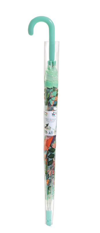 Colorful Flower & Birds PVC Kids Umbrella - Waterproof & Lightweight for Rainy Days, Outdoor Play, and Garden Adventures