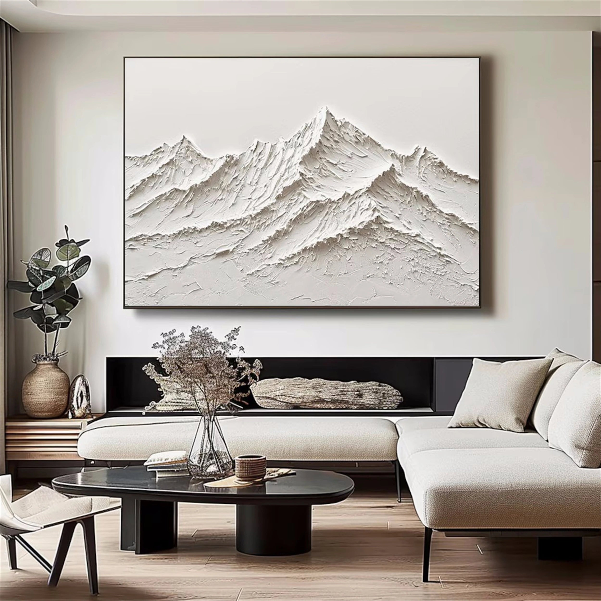 Minimalist Textured Plaster Art Painting - Modern Abstract Wall Decor for Living Room, Bedroom & Office #MM118