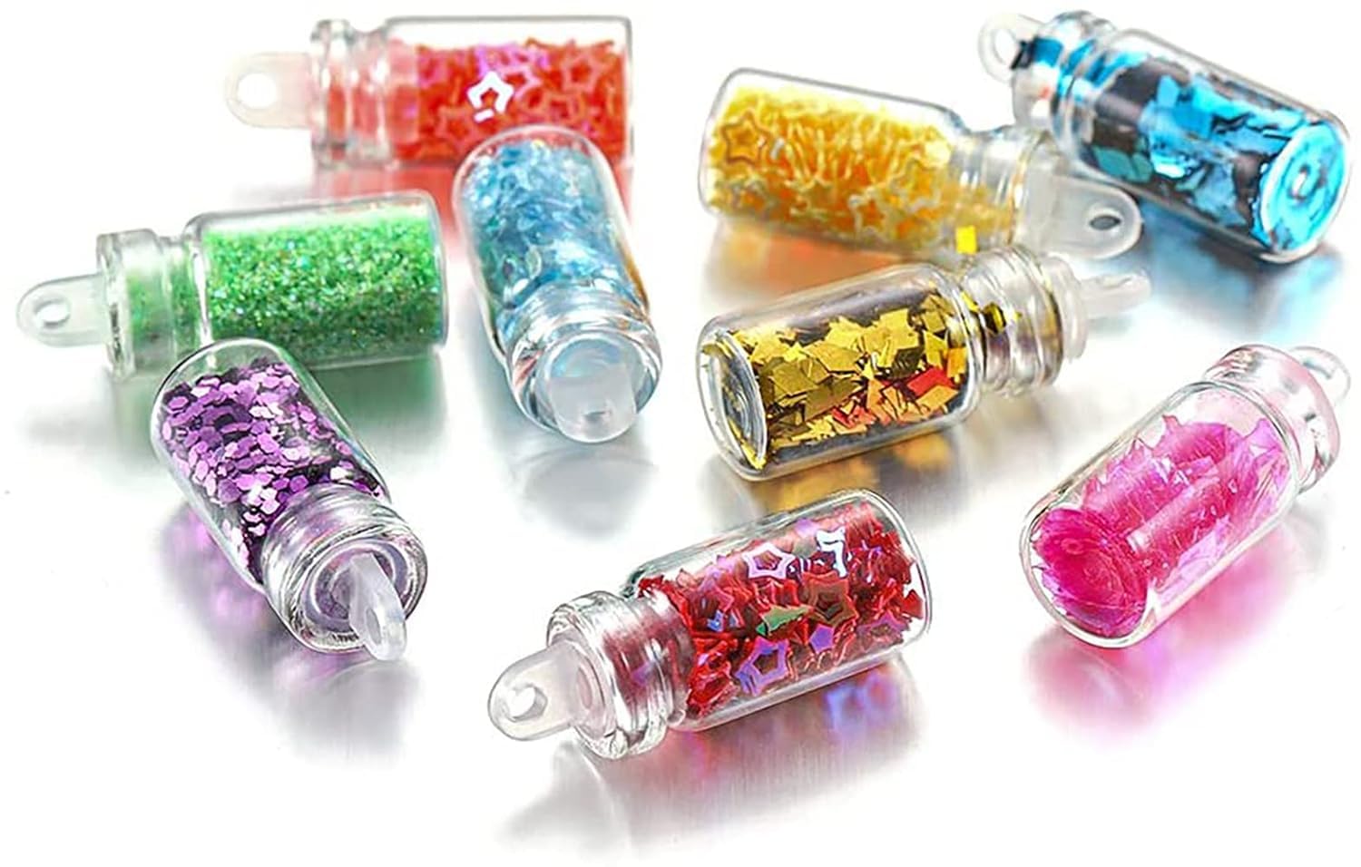 Huda Crush Beauty Acrylic 3D Glitter Powder Nail Art Kit - 48 Mini Bottles Set with Nail Stickers & Tools | Perfect for DIY Manicure, Nail Salon, and Home Nail Art Decoration