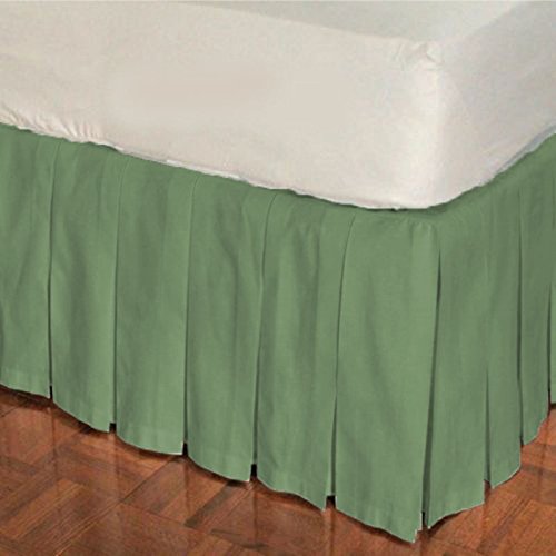 Premium 500 TC Egyptian Cotton Unisex Nursery Baby Bedding Set - Mini Crib Multi-Pleated Skirt in Moss Green | Soft, Breathable & Hypoallergenic | Perfect for Newborns, Toddlers & Daycare Centers
