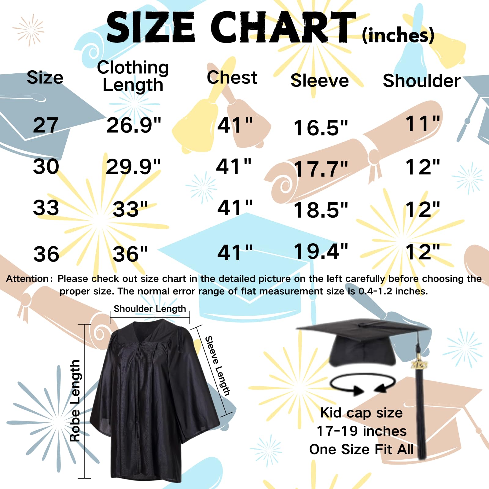 Yolsun 2025 Kindergarten Graduation Cap and Gown Set with Tassel - Preschool Graduation Outfit for Boys & Girls - Perfect for Ceremonies, Photo Shoots & School Events