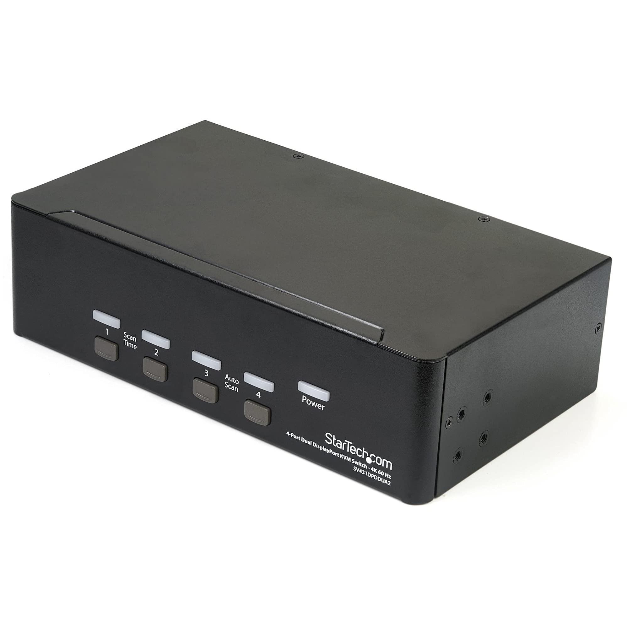 StarTech.com SV431DPDDUA2 4-Port DisplayPort KVM Switch - Dual Monitor Support, 4K 60Hz Resolution, USB Peripheral Sharing - Perfect for Multi-Computer Workstations, Gaming Setups & Office Environments