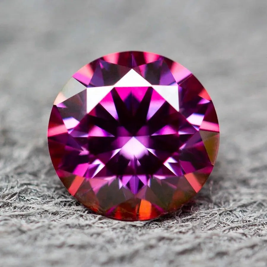 Loose Moissanite Stones - Pink, Black, Green, Blue, Yellow, Purple, Gray, Red | Round Cut GRA Certified Diamonds & Gemstones for Jewelry Making, Engagement Rings & Wedding Bands