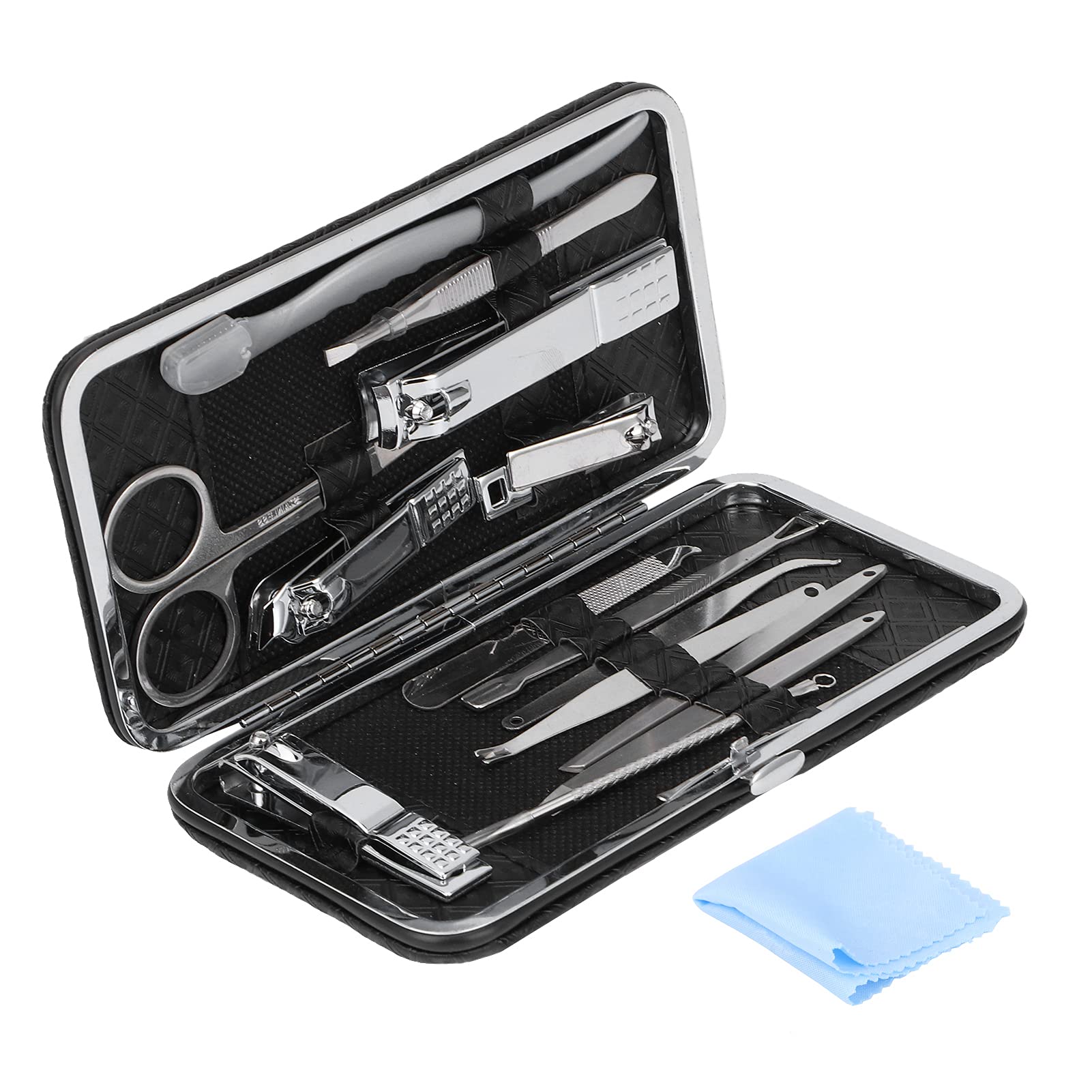Premium Stainless Steel Nail Clippers Set - Professional Manicure & Pedicure Kit for Women, Durable Salon-Grade Nail Care Tools with Portable Case (Black) - Perfect for Home Use, Travel, and Beauty Salons