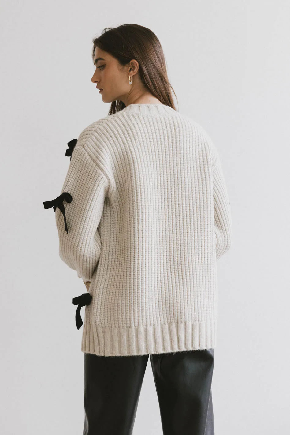 Ellery Bow Cardigan - Women's Elegant Knit Sweater with Bow Detail | Cozy & Stylish for Fall & Winter | Perfect for Office, Dates & Casual Outings