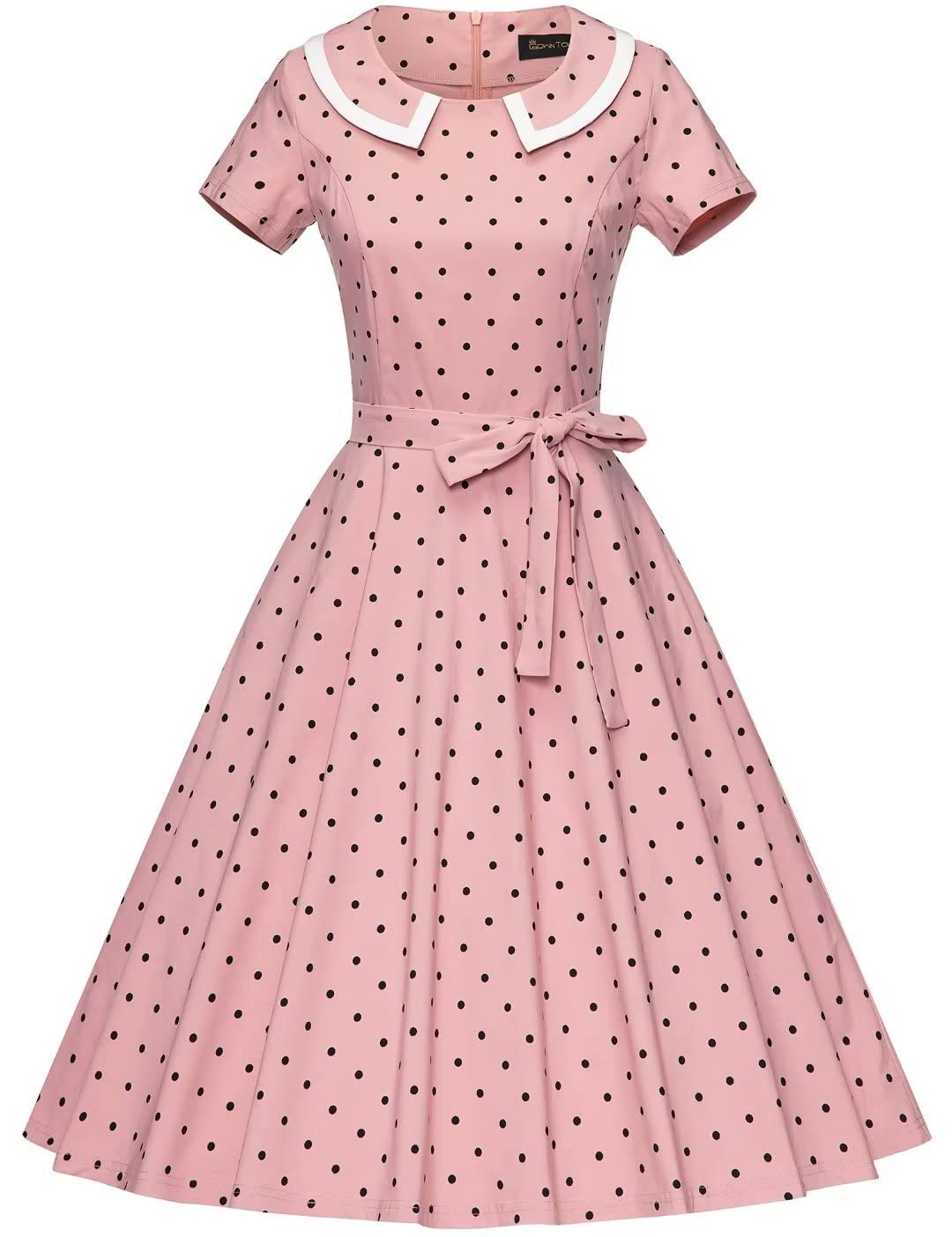Vintage 1950s Swing Dress for Women - Stretchy Retro Dress with Pockets | Perfect for Swing Dancing, Cocktail Parties & Everyday Wear